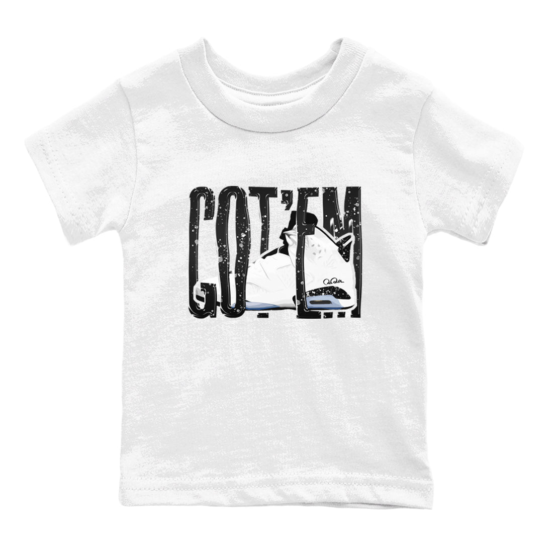 AJ6 White Black shirts to match jordans Wiggling Gotem sneaker match tees Air Jordan 6 White Black Drip Gear Zone streetwear brand Baby and Youth White 2 cotton tee