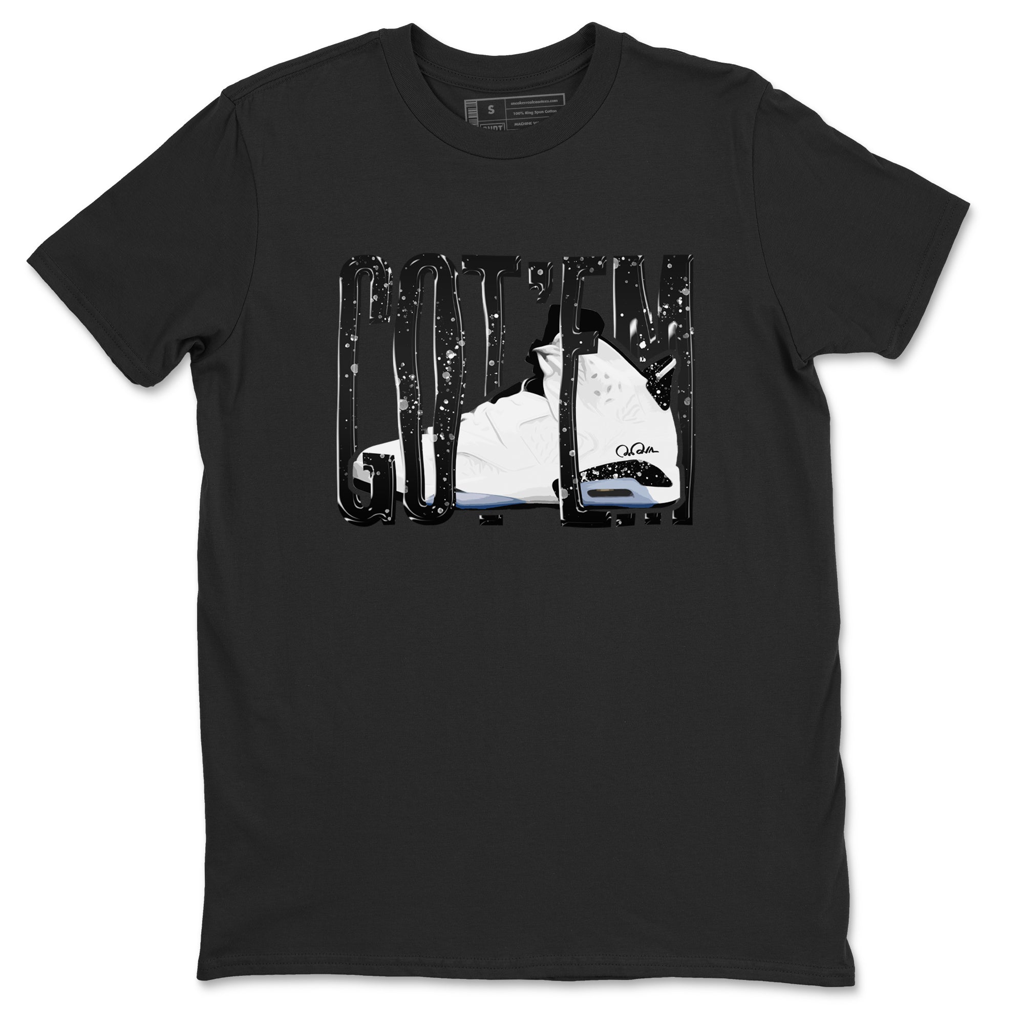 AJ6 White Black shirts to match jordans Wiggling Gotem sneaker match tees Air Jordan 6 White Black Drip Gear Zone streetwear brand Black 2 unisex cotton tee