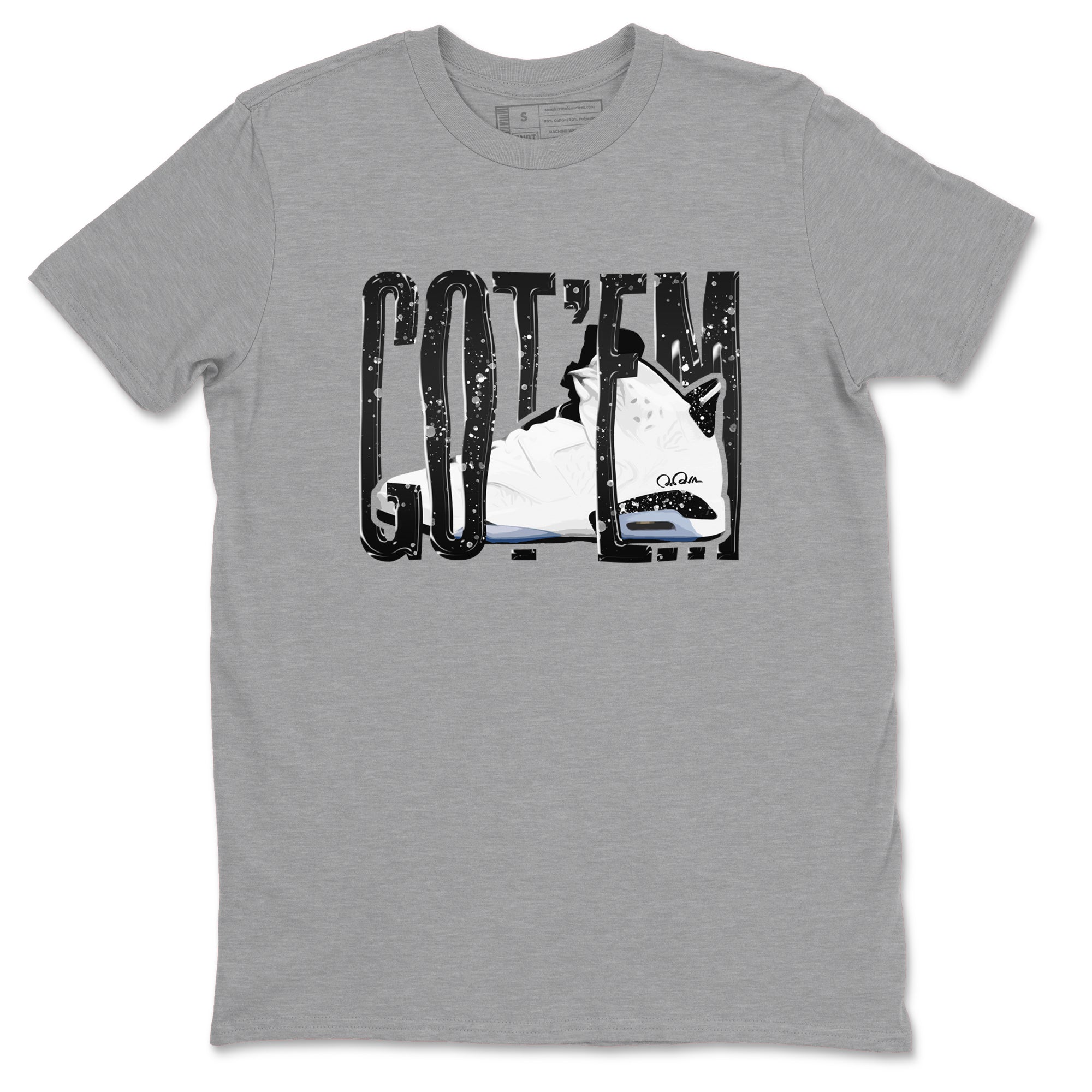 AJ6 White Black shirts to match jordans Wiggling Gotem sneaker match tees Air Jordan 6 White Black Drip Gear Zone streetwear brand Heather Grey 2 unisex cotton tee