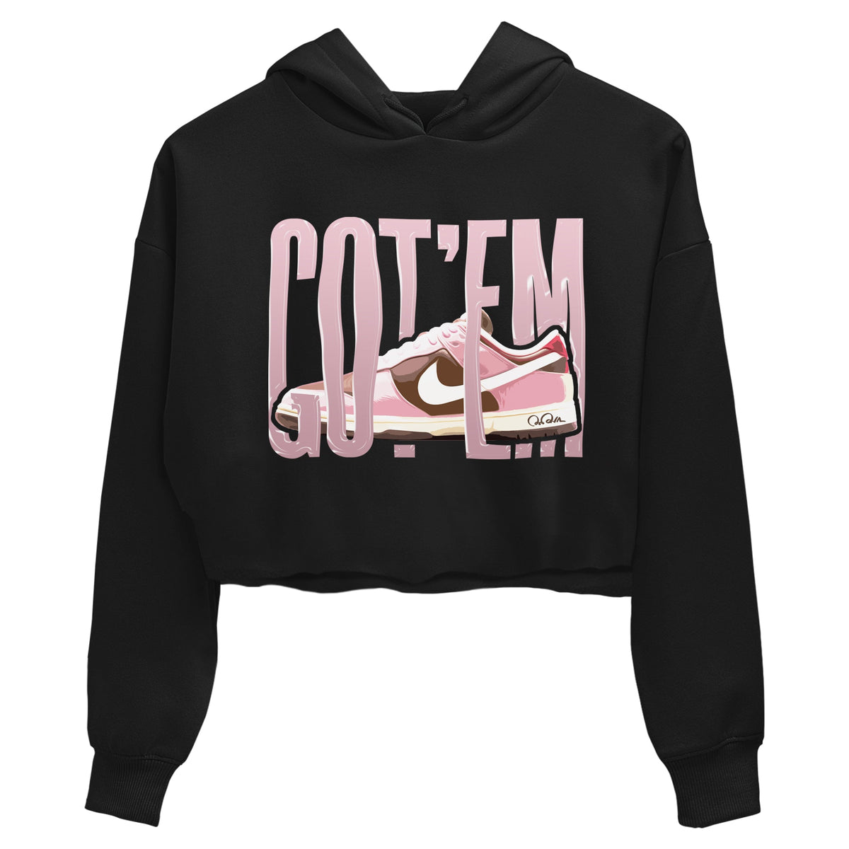 Dunk Cacao Wow And Pink Foam shirts to match jordans Wiggling Gotem sneaker match tees Dunk Cacao Wow And Pink Foam Drip Gear Zone streetwear brand Black 2 crop tee