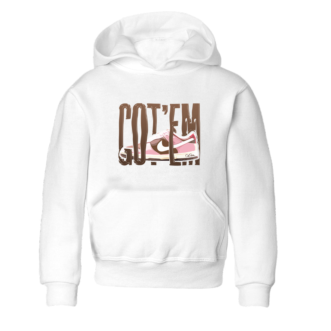 Dunk Cacao Wow And Pink Foam shirts to match jordans Wiggling Gotem sneaker match tees Dunk Cacao Wow And Pink Foam Drip Gear Zone streetwear brand Baby and Youth White 2 cotton tee