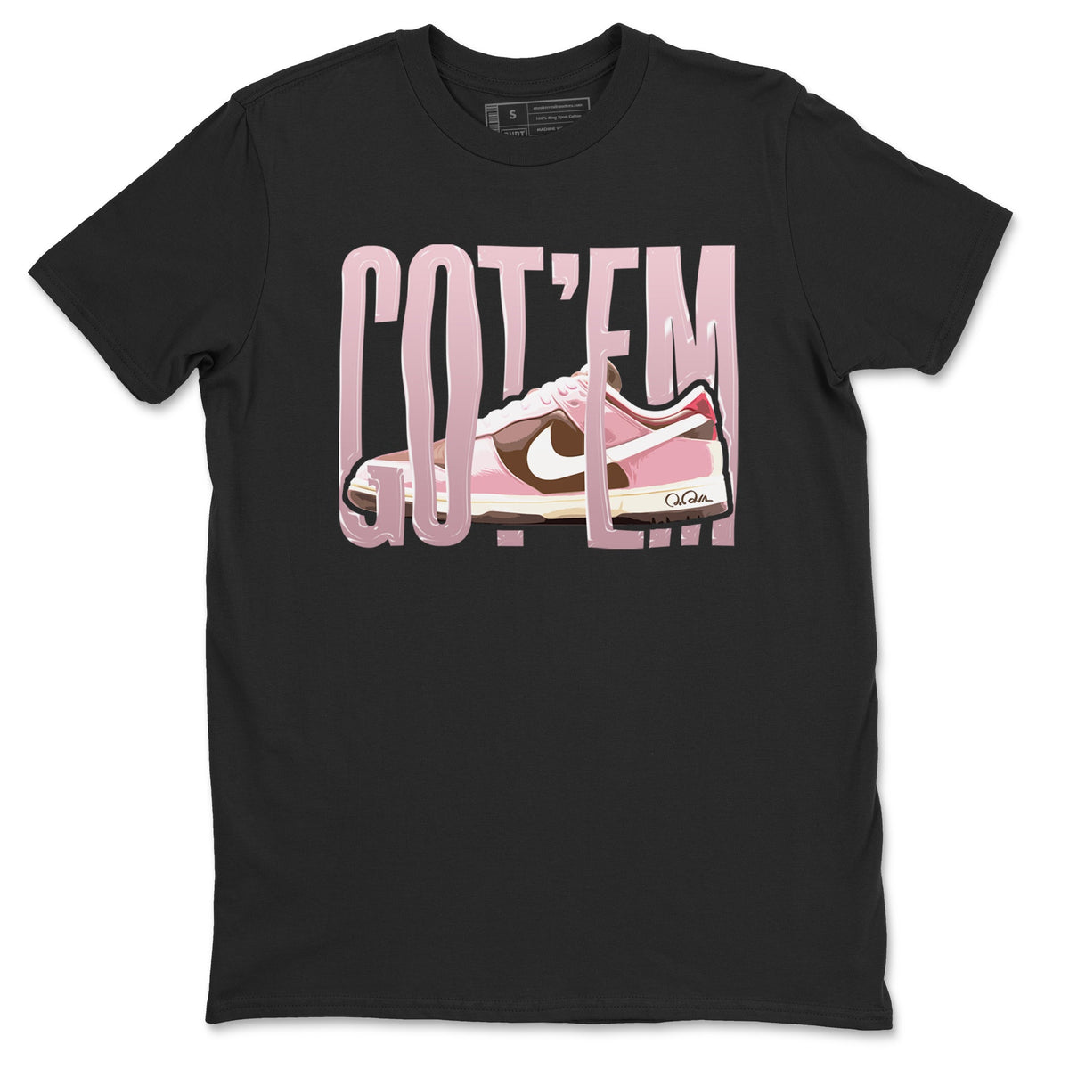 Dunk Cacao Wow And Pink Foam shirts to match jordans Wiggling Gotem sneaker match tees Dunk Cacao Wow And Pink Foam Drip Gear Zone streetwear brand Black 2 unisex cotton tee