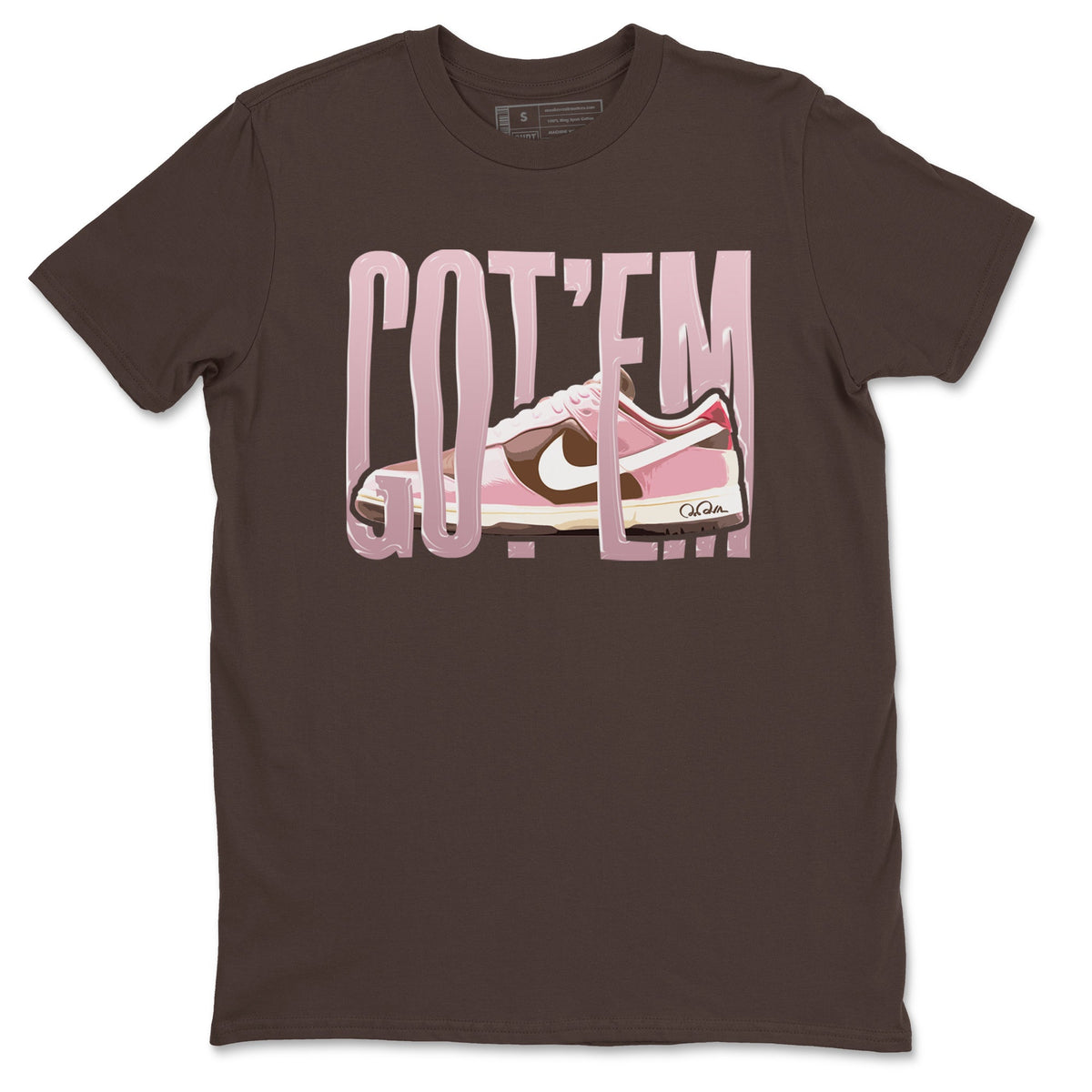 Dunk Cacao Wow And Pink Foam shirts to match jordans Wiggling Gotem sneaker match tees Dunk Cacao Wow And Pink Foam Drip Gear Zone streetwear brand Dark Chocolate 2 unisex cotton tee
