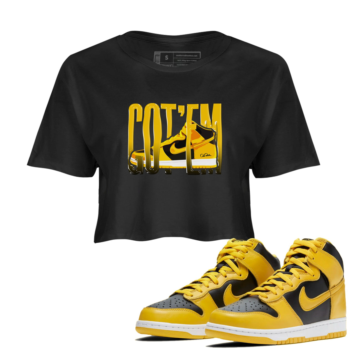 Dunk High Wu Tang shirts to match jordans Wiggling Gotem sneaker match tees Dunk High Wu Tang match shoes to clothes Drip Gear Zone unisex cotton Black 1 crop tee