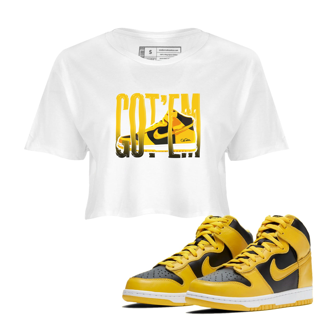 Dunk High Wu Tang shirts to match jordans Wiggling Gotem sneaker match tees Dunk High Wu Tang match shoes to clothes Drip Gear Zone unisex cotton White 1 crop tee