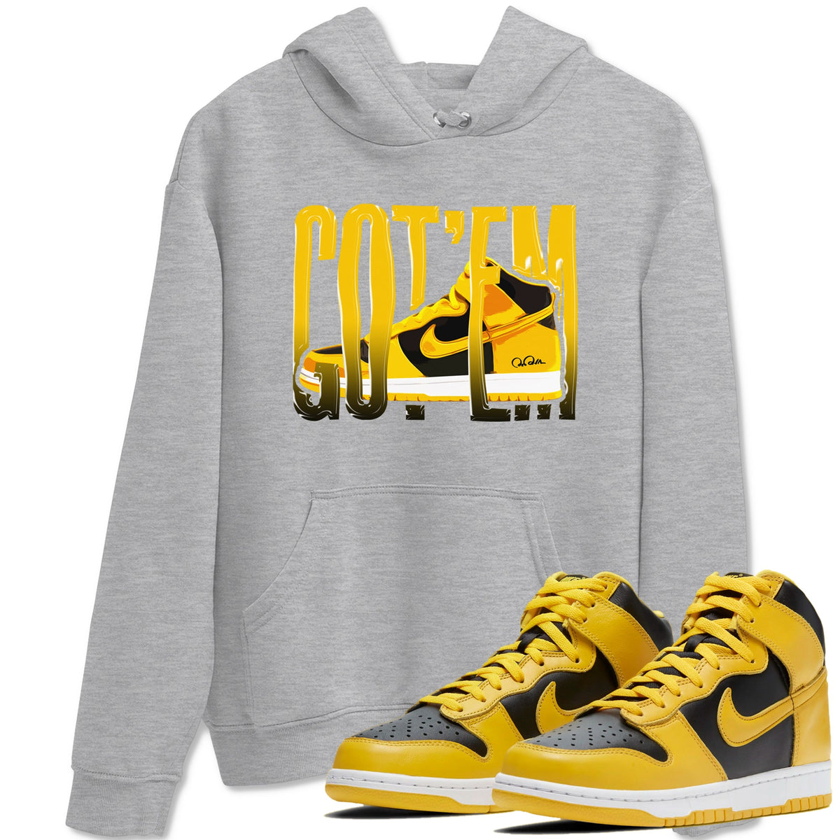 Dunk High Wu Tang shirts to match jordans Wiggling Gotem sneaker match tees Dunk High Wu Tang match shoes to clothes Drip Gear Zone unisex cotton Heather Grey 1 shirts