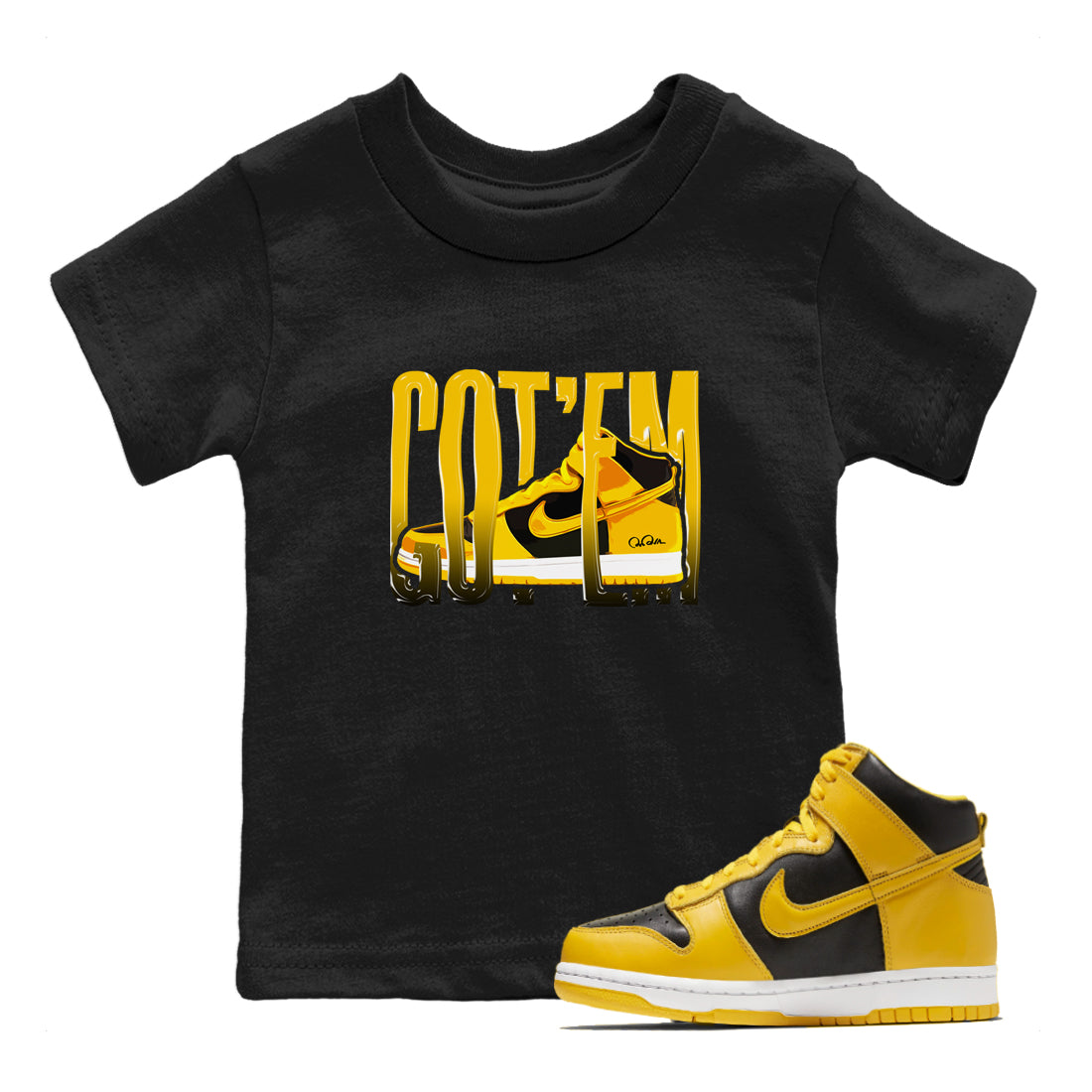 Dunk High Wu Tang shirts to match jordans Wiggling Gotem sneaker match tees Dunk High Wu Tang match shoes to clothes Drip Gear Zone Youth Baby Black 1 tee