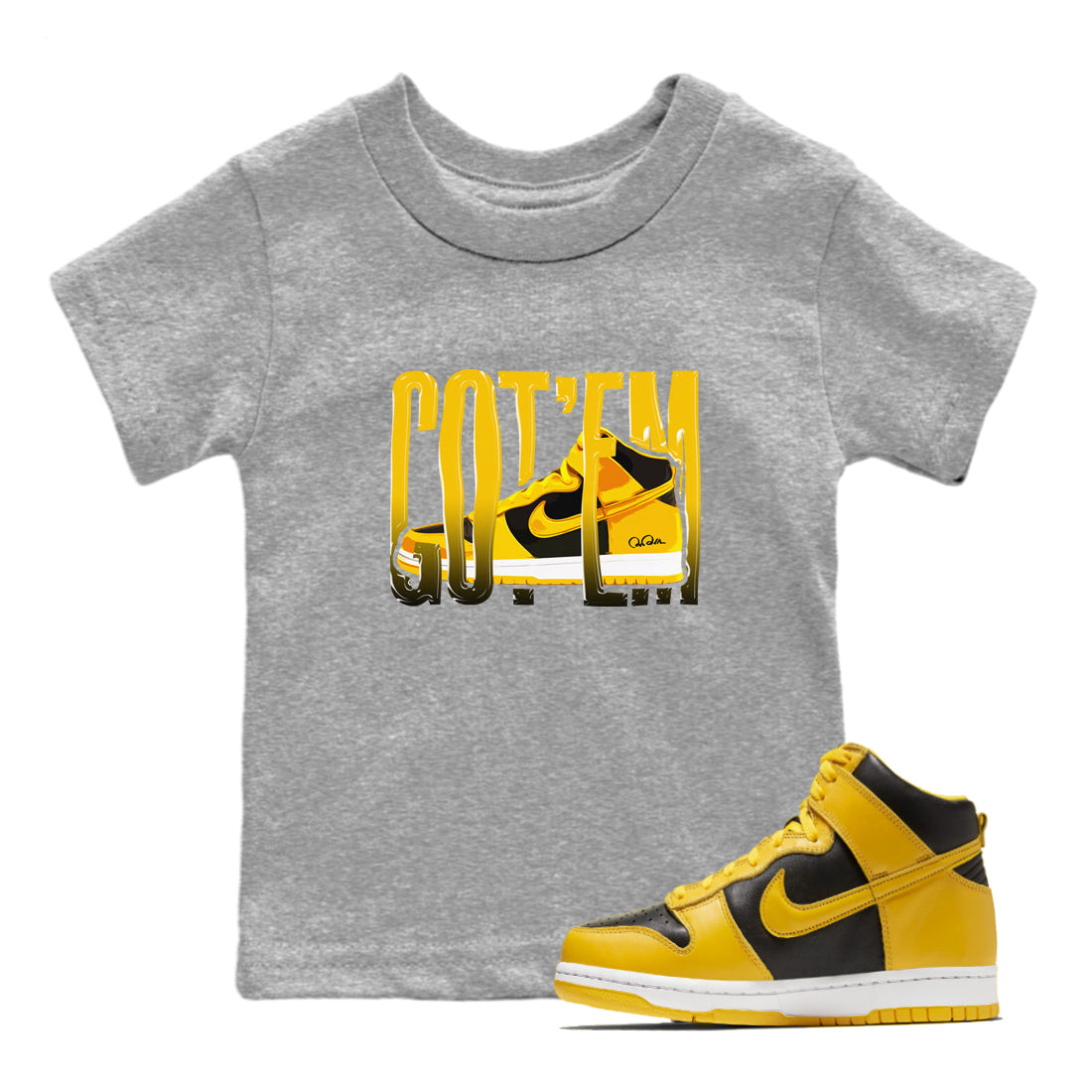 Dunk High Wu Tang shirts to match jordans Wiggling Gotem sneaker match tees Dunk High Wu Tang match shoes to clothes Drip Gear Zone Youth Baby Heather Grey 1 tee