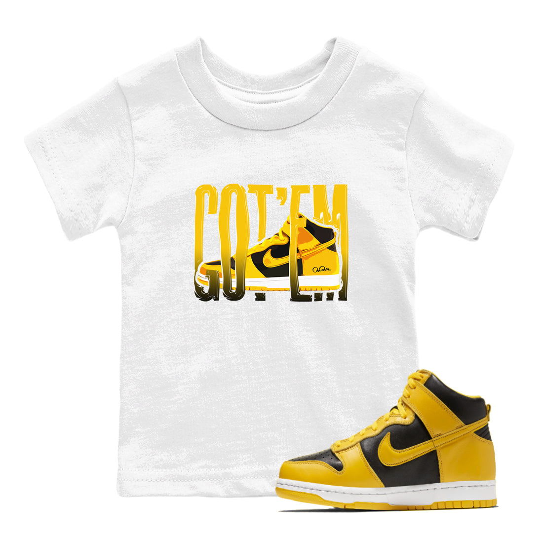 Dunk High Wu Tang shirts to match jordans Wiggling Gotem sneaker match tees Dunk High Wu Tang match shoes to clothes Drip Gear Zone Youth Baby White 1 tee