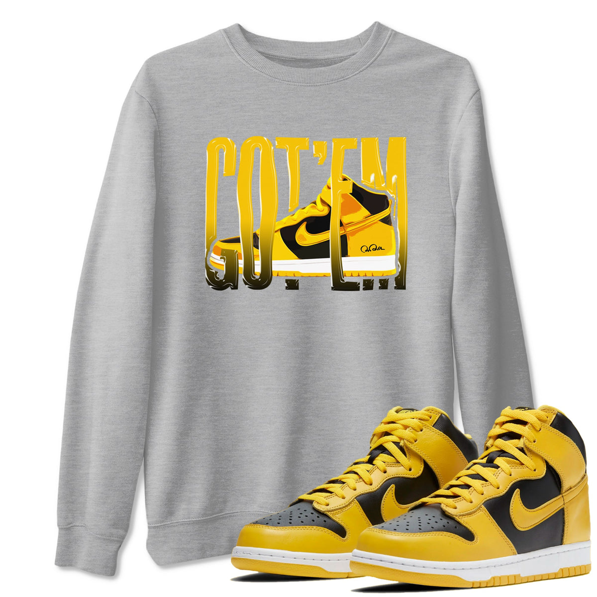 Dunk High Wu Tang shirts to match jordans Wiggling Gotem sneaker match tees Dunk High Wu Tang match shoes to clothes Drip Gear Zone unisex cotton Heather Grey 1 shirts