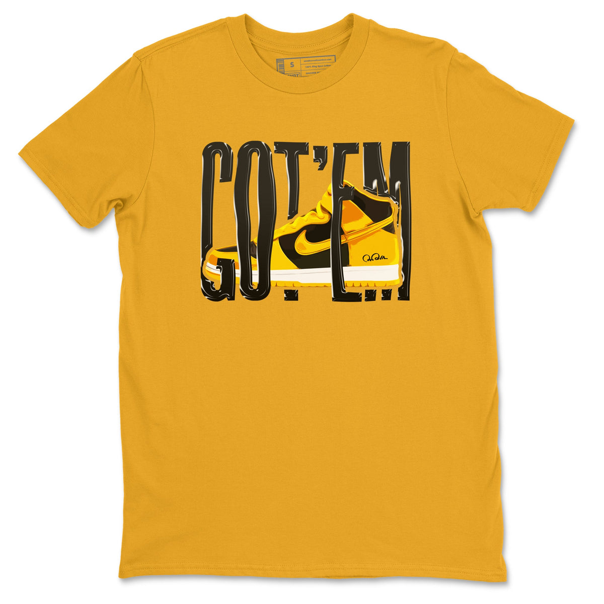 Dunk High Wu Tang shirts to match jordans Wiggling Gotem sneaker match tees Dunk High Wu Tang match shoes to clothes Drip Gear Zone unisex cotton Gold 2 shirts