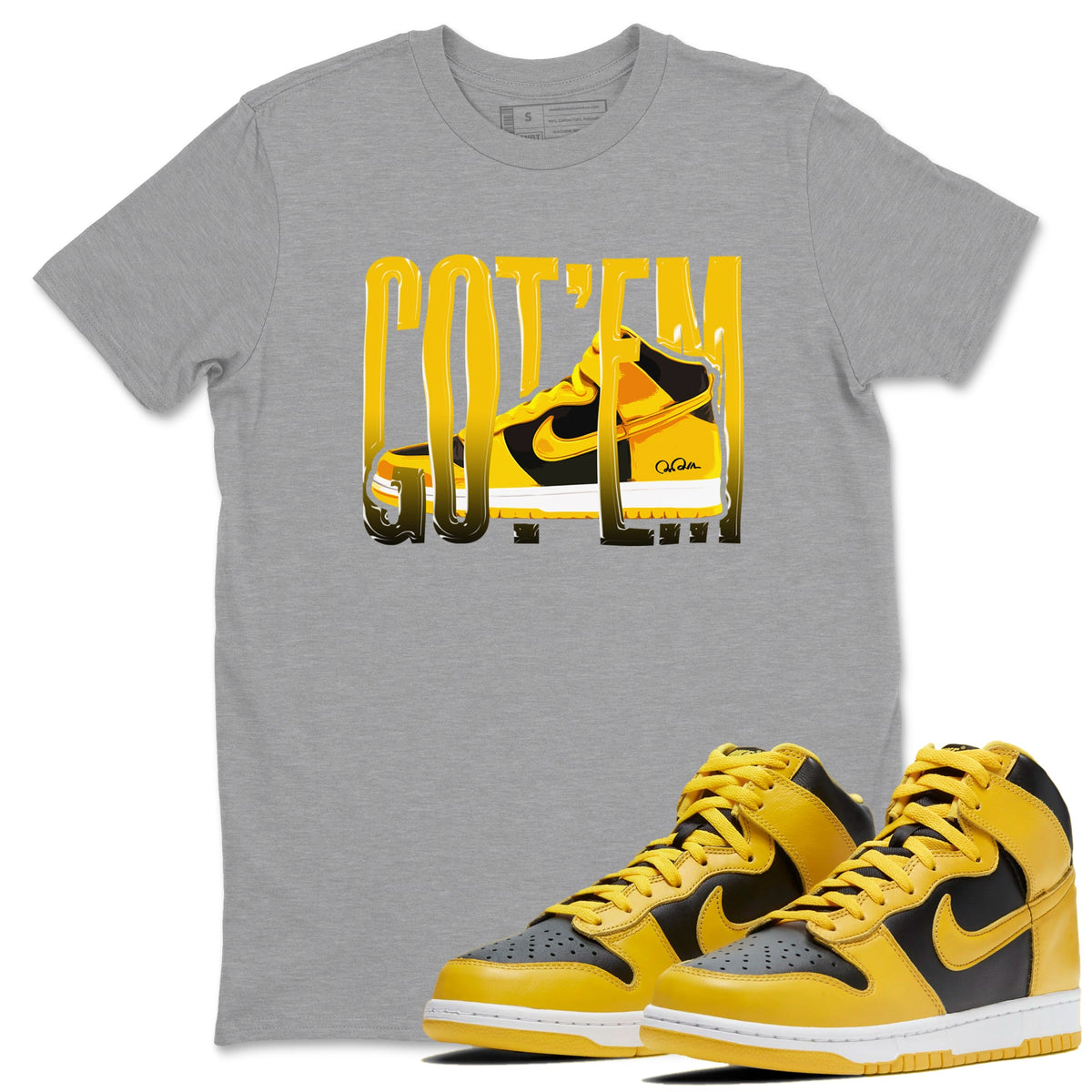 Dunk High Wu Tang shirts to match jordans Wiggling Gotem sneaker match tees Dunk High Wu Tang match shoes to clothes Drip Gear Zone unisex cotton Heather Grey 1 shirts