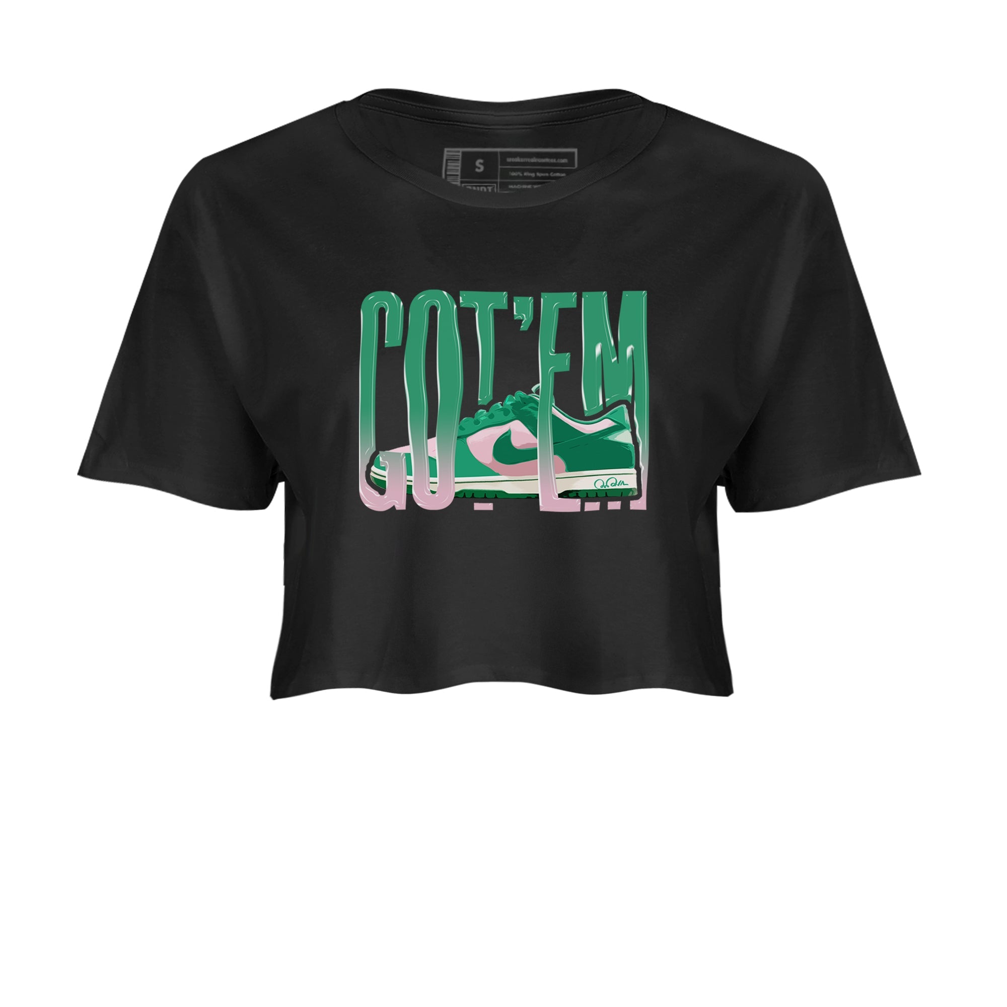 Dunk Low Medium Soft Pink Malachite shirt to match jordans Wiggling Gotem sneaker tees Dunk Medium Soft Pink Malachite Drip Gear Zone Black 2 crop length shirt