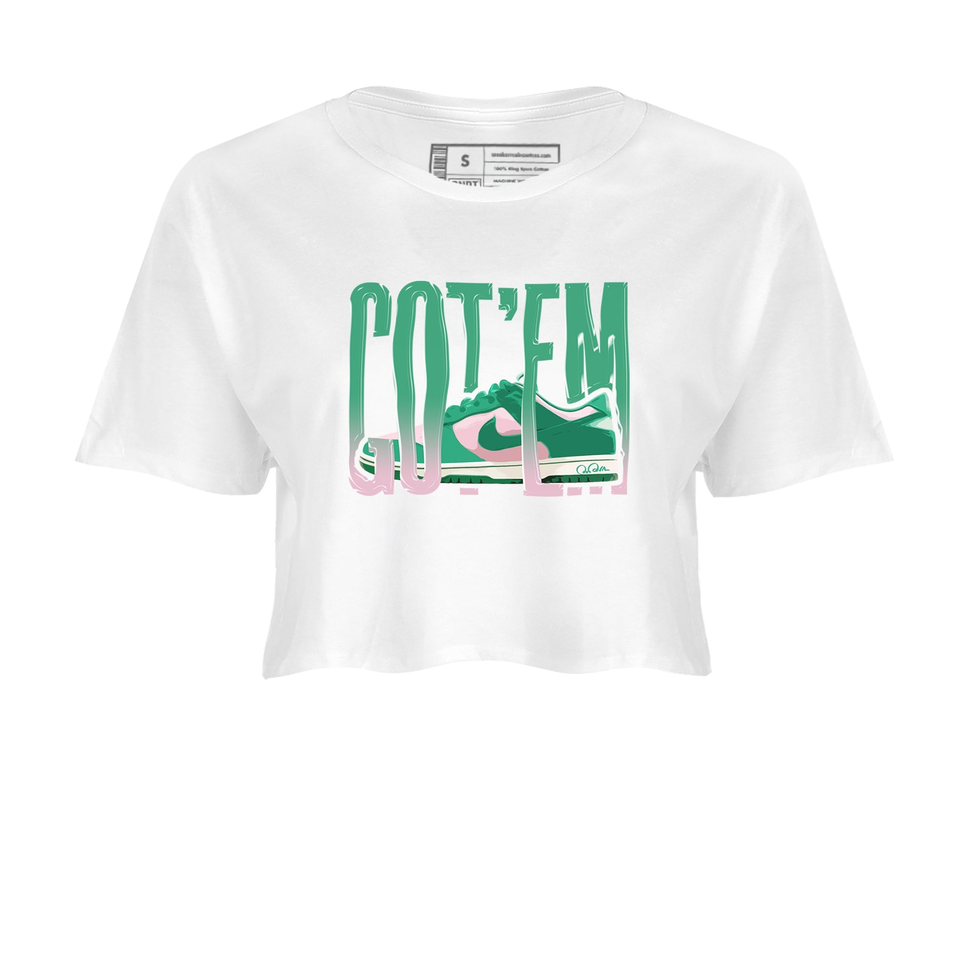Dunk Low Medium Soft Pink Malachite shirt to match jordans Wiggling Gotem sneaker tees Dunk Medium Soft Pink Malachite Drip Gear Zone White 2 crop length shirt