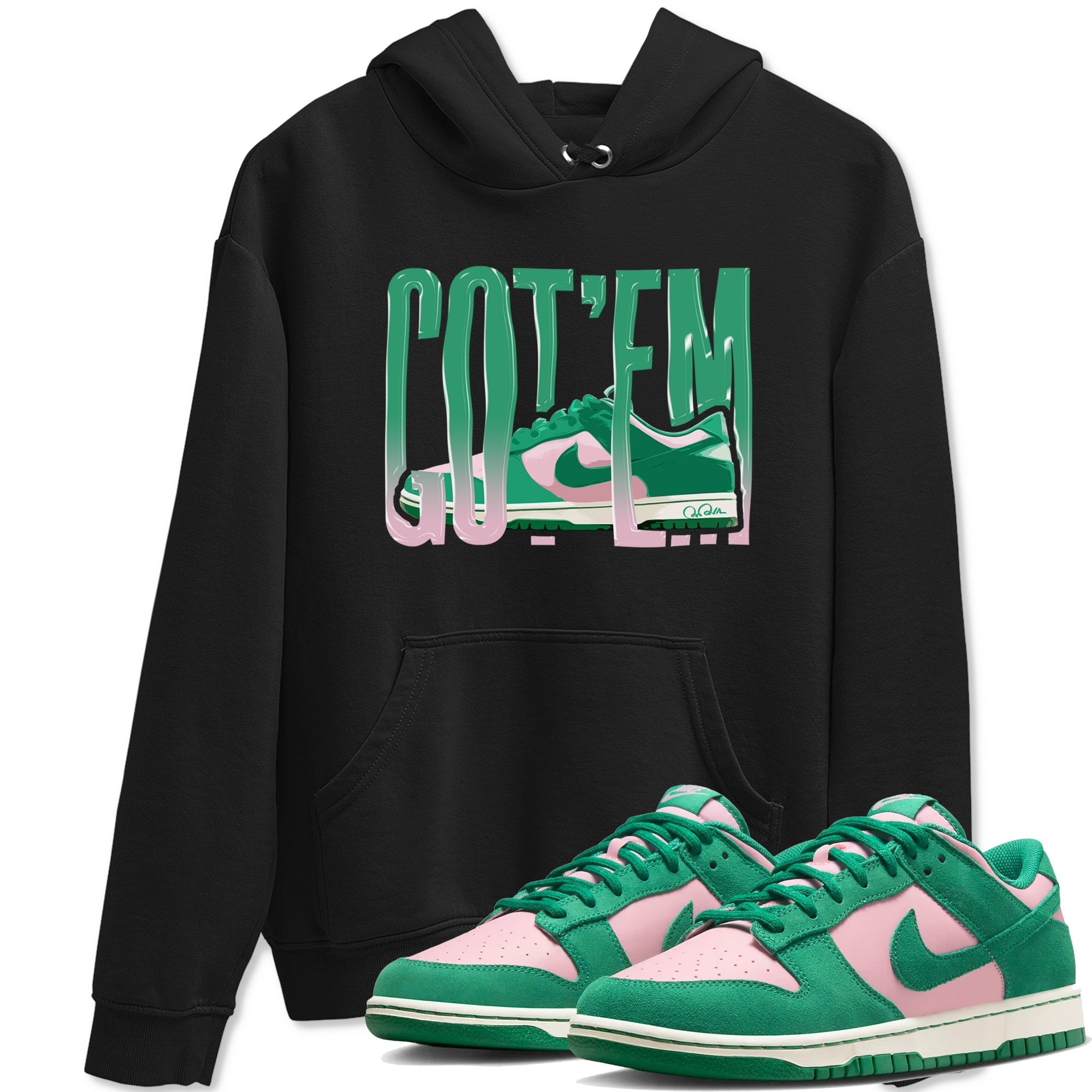 Dunk Low Medium Soft Pink Malachite shirt to match jordans Wiggling Gotem sneaker tees Dunk Medium Soft Pink Malachite Drip Gear Zone unisex cotton Black 1 crew neck shirt