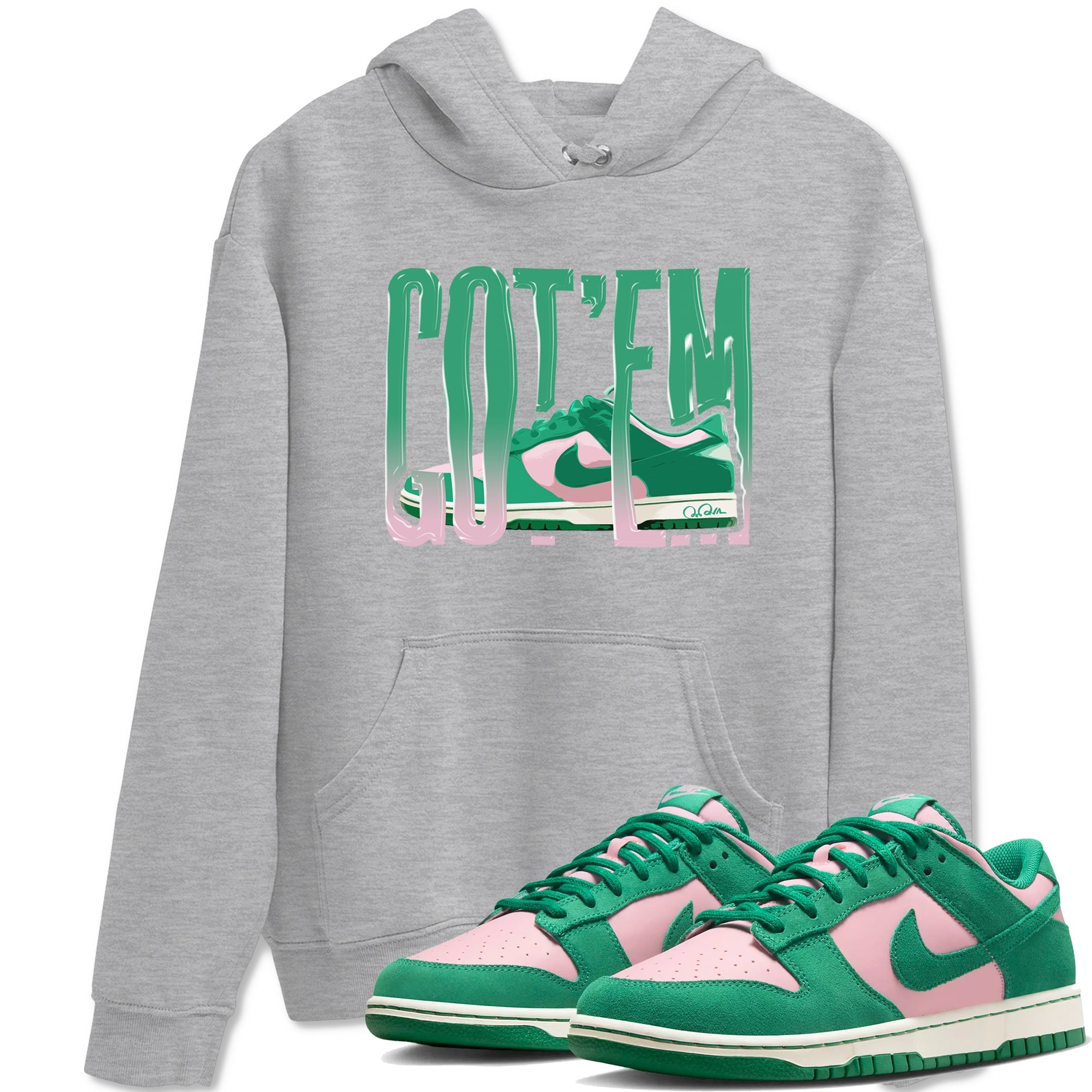 Dunk Low Medium Soft Pink Malachite shirt to match jordans Wiggling Gotem sneaker tees Dunk Medium Soft Pink Malachite Drip Gear Zone unisex cotton Heather Grey 1 crew neck shirt