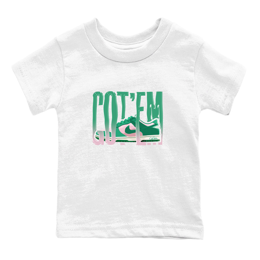Dunk Low Medium Soft Pink Malachite shirt to match jordans Wiggling Gotem sneaker tees Dunk Medium Soft Pink Malachite Drip Gear Zone baby toddler White 2 cotton Shirt