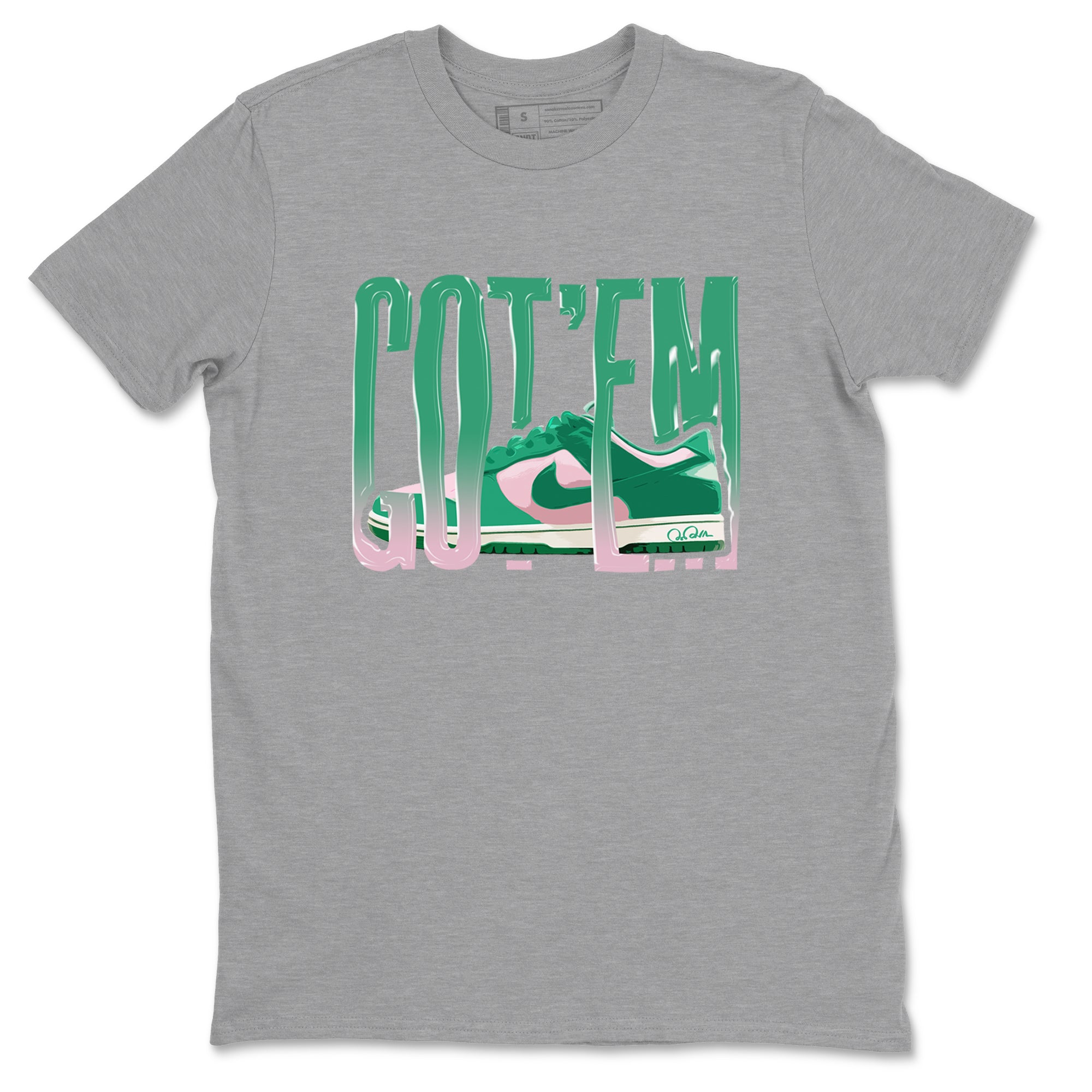 Dunk Low Medium Soft Pink Malachite shirt to match jordans Wiggling Gotem sneaker tees Dunk Medium Soft Pink Malachite Drip Gear Zone unisex cotton Heather Grey 2 crew neck shirt