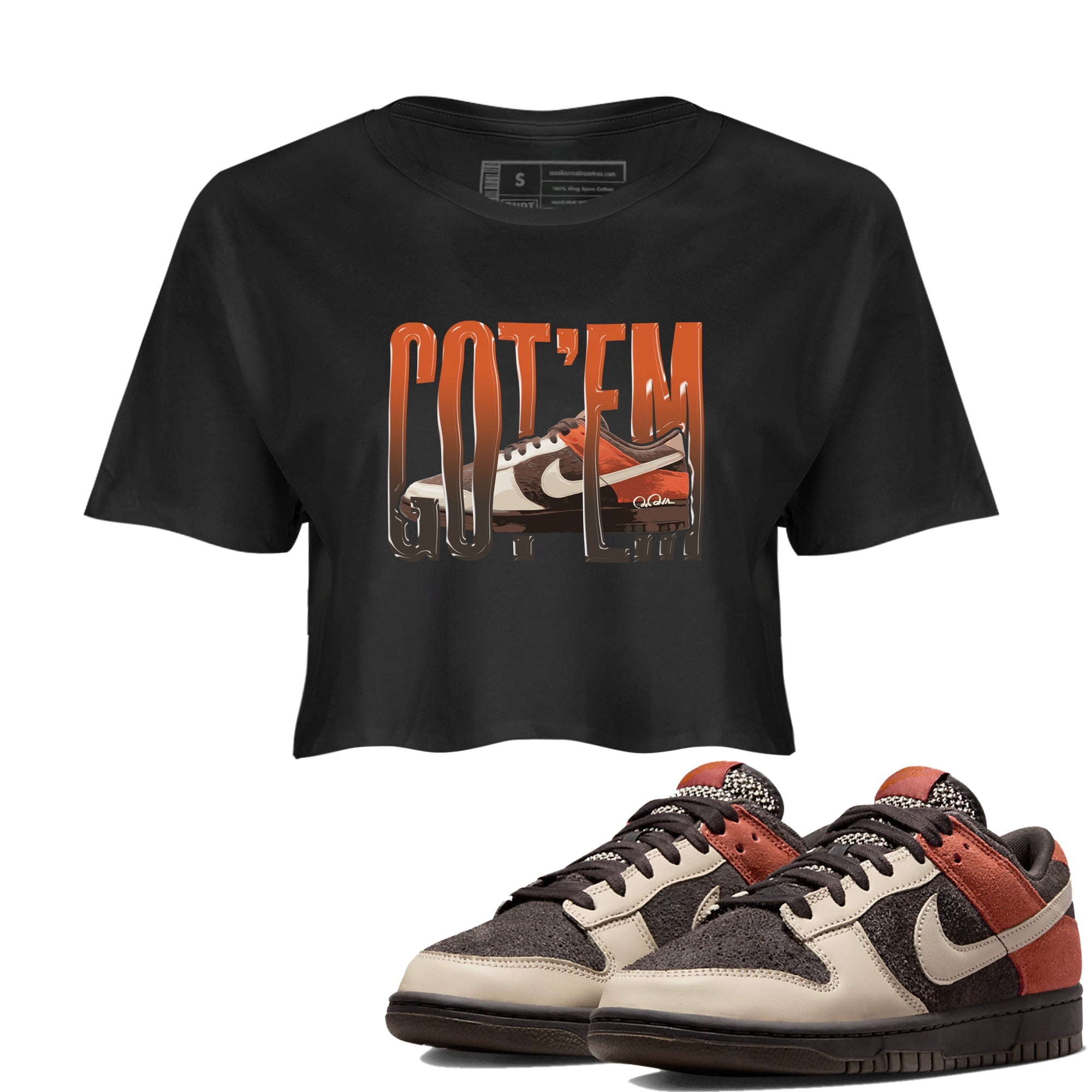 Dunk Red Panda shirt to match jordans Wiggling Gotem sneaker tees Nike Dunk Low Red Panda Drip Gear Zone Black 1 Crop T-Shirt