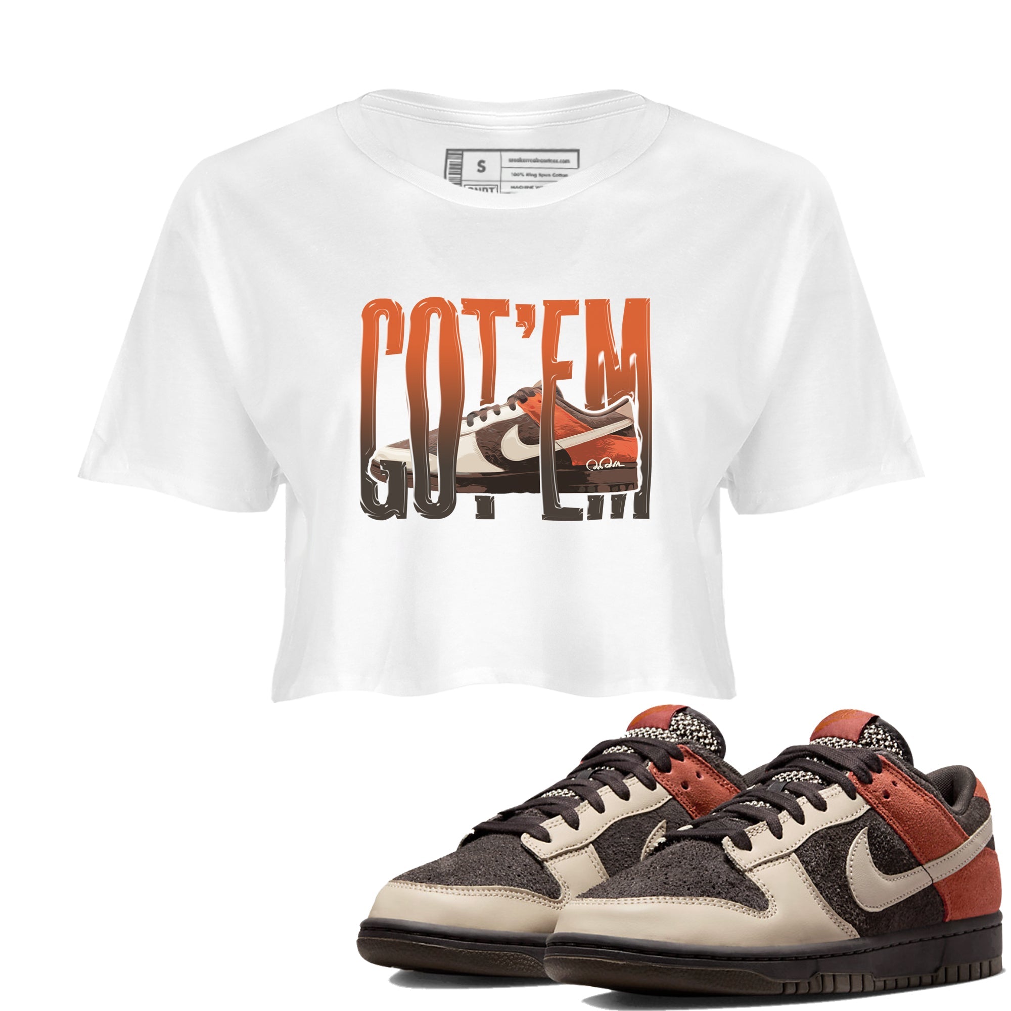 Dunk Red Panda shirt to match jordans Wiggling Gotem sneaker tees Nike Dunk Low Red Panda Drip Gear Zone White 1 Crop T-Shirt