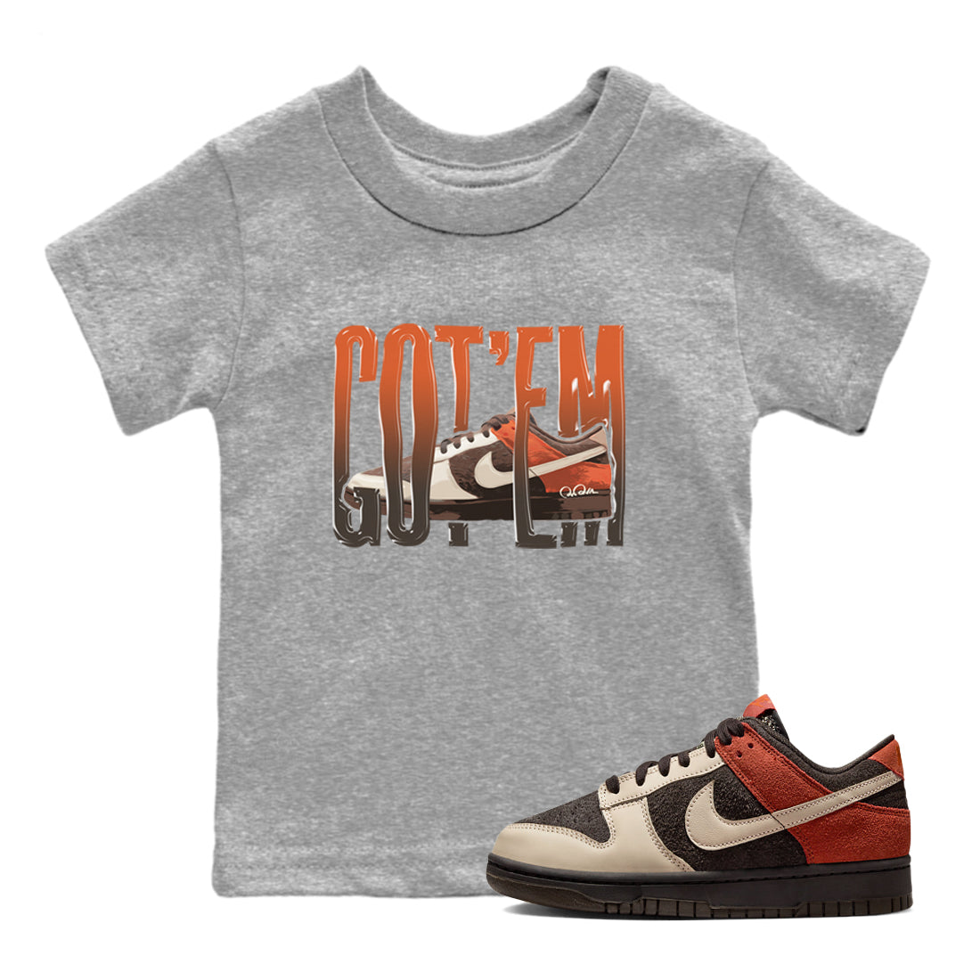 Dunk Red Panda shirt to match jordans Wiggling Gotem sneaker tees Nike Dunk Low Red Panda Drip Gear Zone Baby Toddler Heather Grey 1 T-Shirt