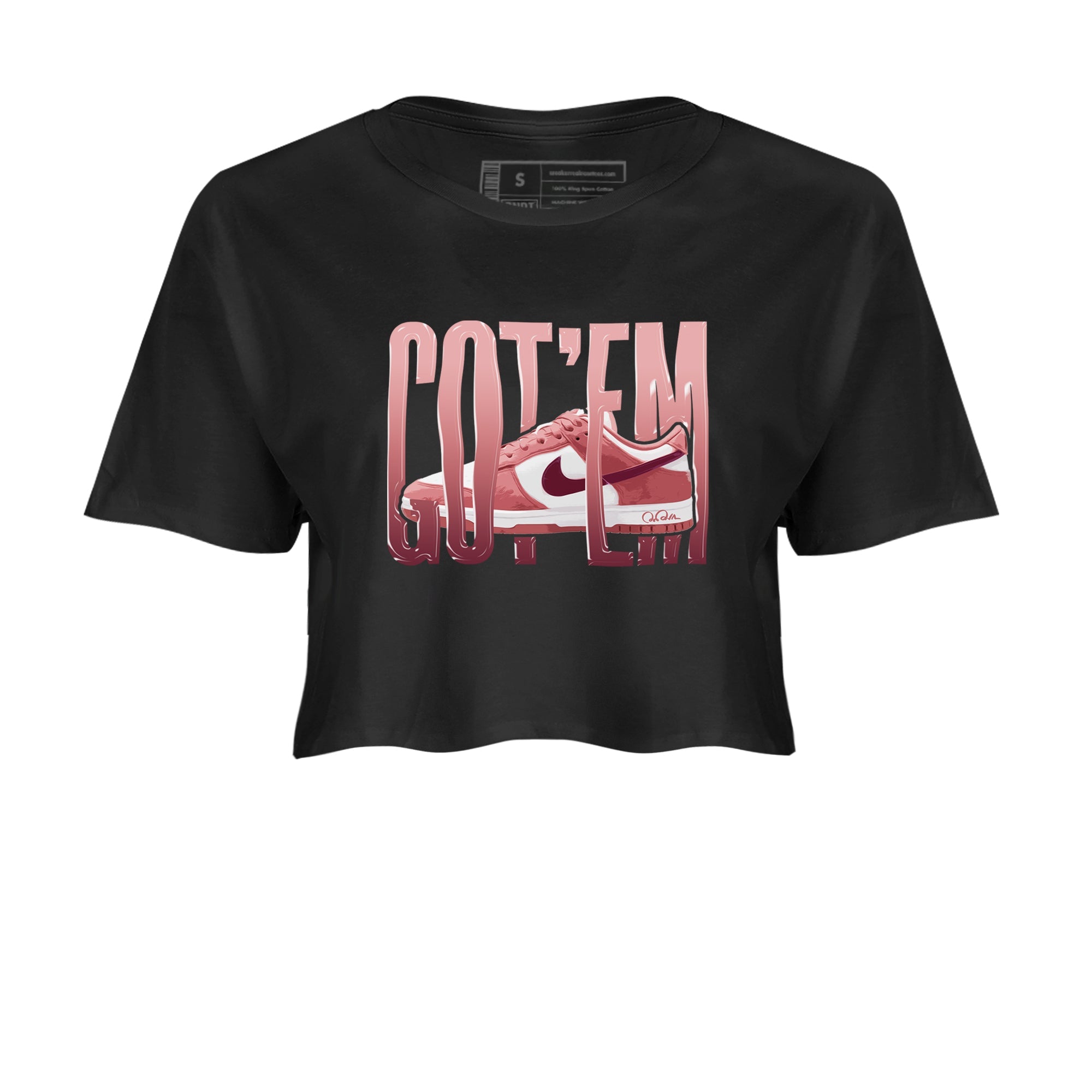 Dunk Valentines Day 2024 shirt to match jordans Wiggling Gotem sneaker tees Dunk Happy Valentines Day 2024 Drip Gear Zone Black 2 Crop T-Shirt