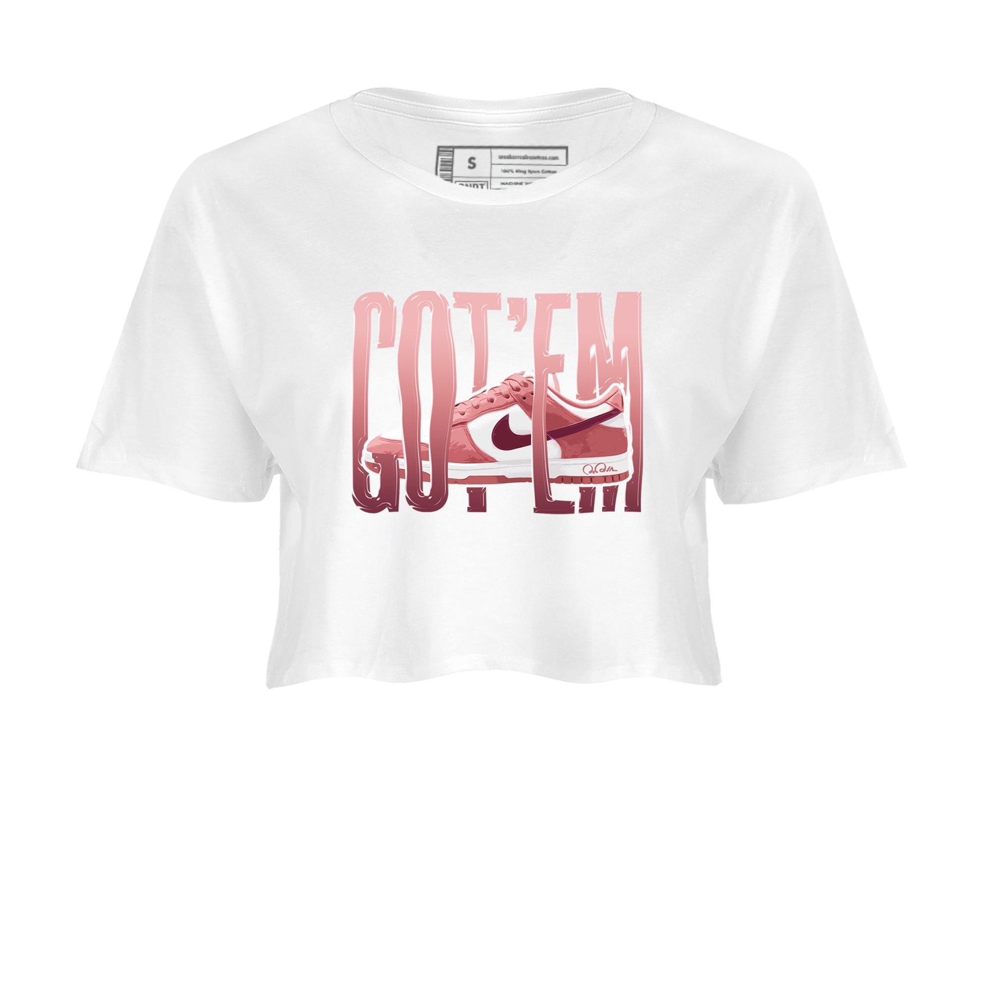 Dunk Valentines Day 2024 shirt to match jordans Wiggling Gotem sneaker tees Dunk Happy Valentines Day 2024 Drip Gear Zone White 2 Crop T-Shirt