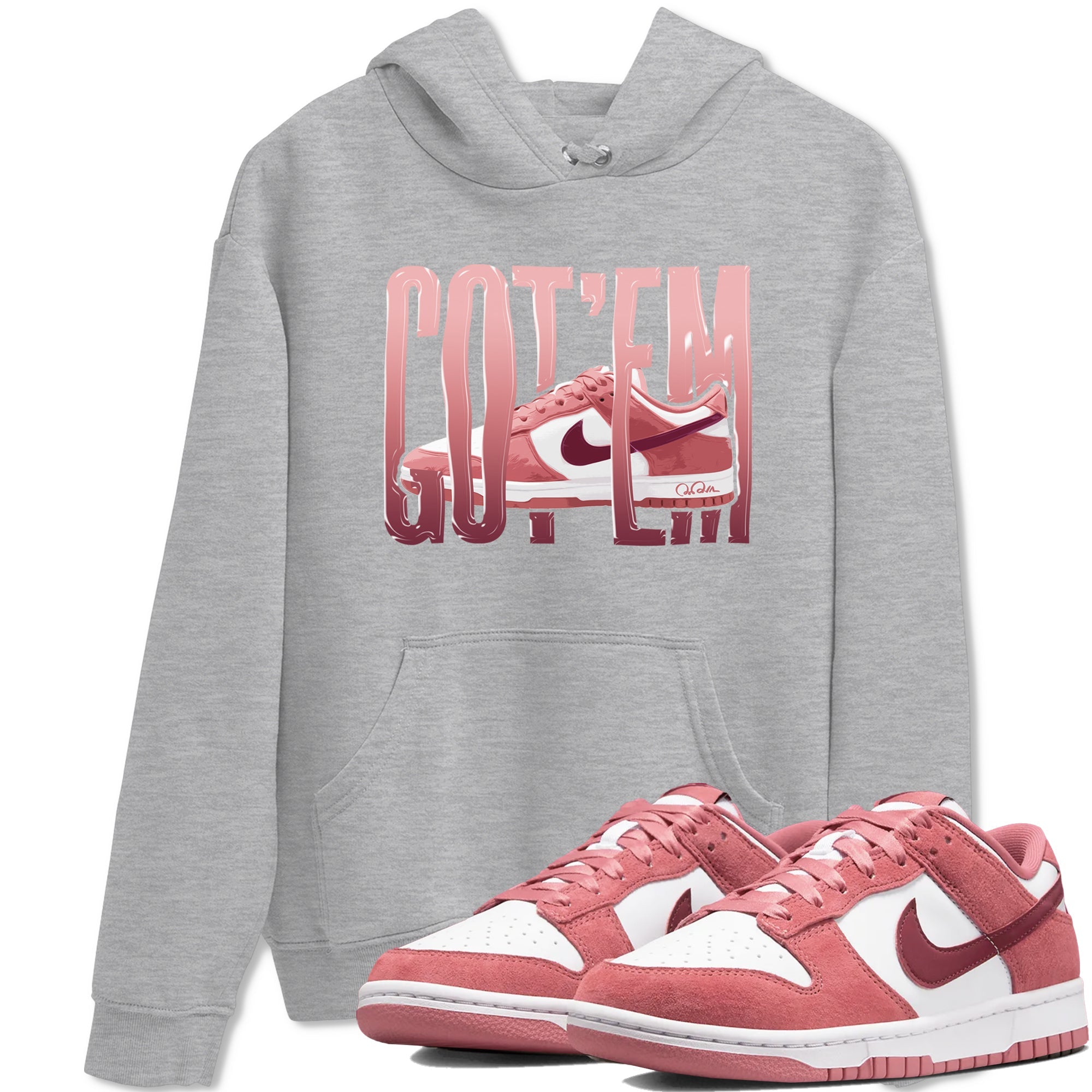 Dunk Valentines Day 2024 shirt to match jordans Wiggling Gotem sneaker tees Dunk Happy Valentines Day 2024 Drip Gear Zone Unisex Heather Grey 1 T-Shirt