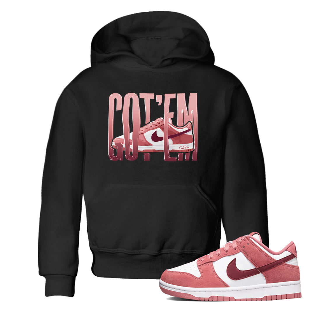 Dunk Valentines Day 2024 shirt to match jordans Wiggling Gotem sneaker tees Dunk Happy Valentines Day 2024 Drip Gear Zone Baby Toddler Black 1 T-Shirt