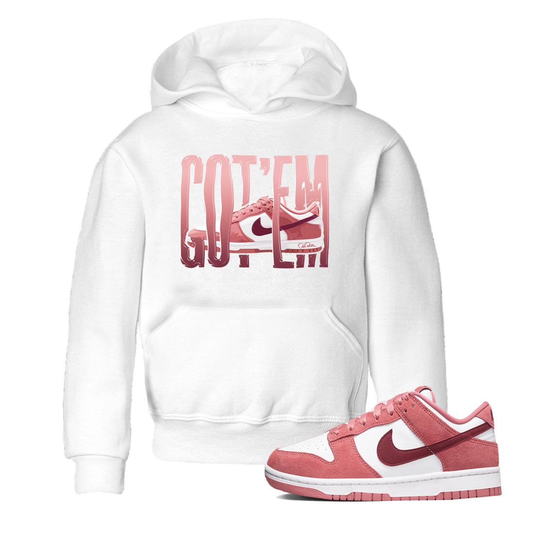 Dunk Valentines Day 2024 shirt to match jordans Wiggling Gotem sneaker tees Dunk Happy Valentines Day 2024 Drip Gear Zone Baby Toddler White 1 T-Shirt