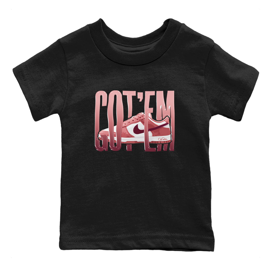 Dunk Valentines Day 2024 shirt to match jordans Wiggling Gotem sneaker tees Dunk Happy Valentines Day 2024 Drip Gear Zone Baby Toddler Black 2 T-Shirt