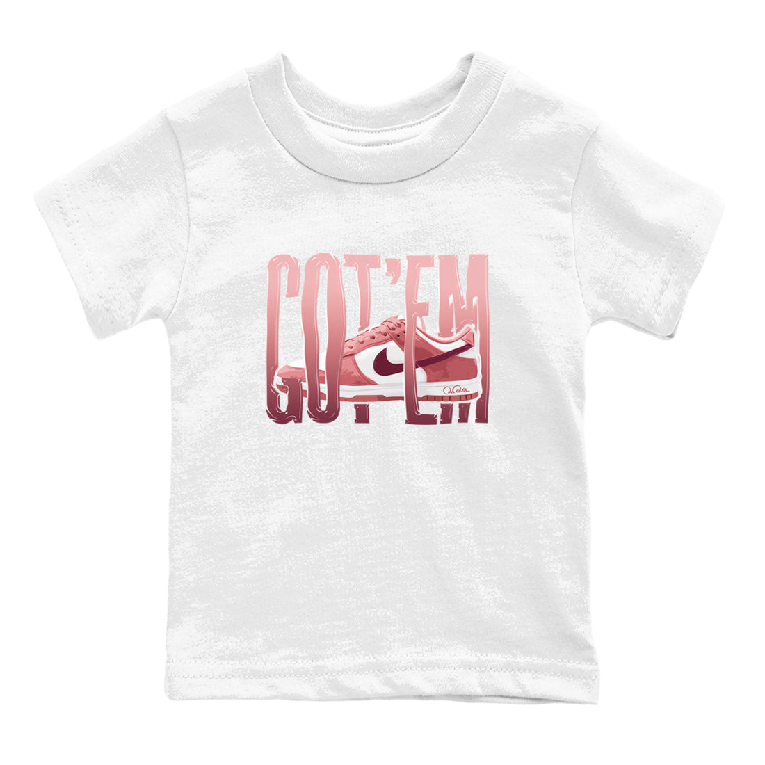 Dunk Valentines Day 2024 shirt to match jordans Wiggling Gotem sneaker tees Dunk Happy Valentines Day 2024 Drip Gear Zone Baby Toddler White 2 T-Shirt