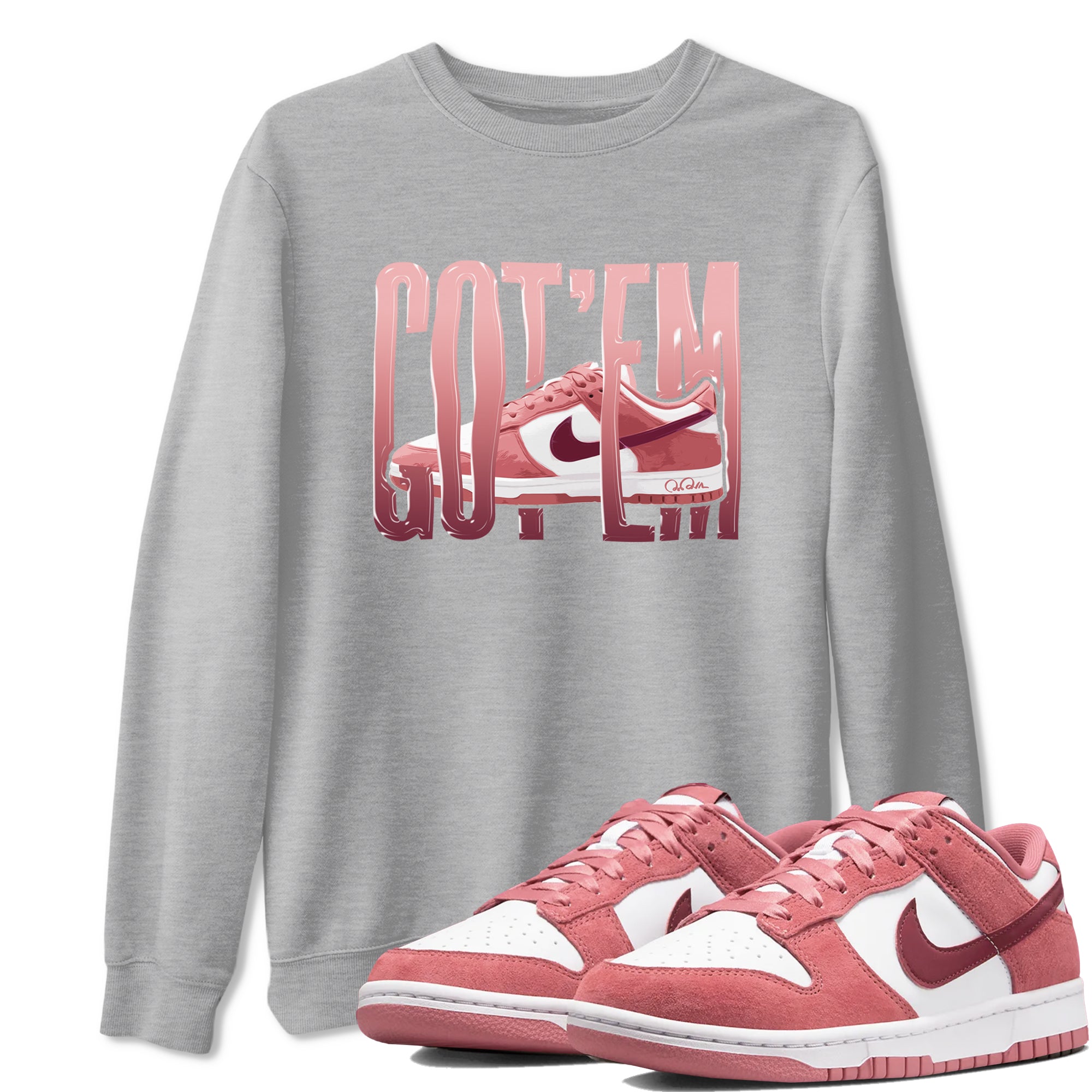 Dunk Valentines Day 2024 shirt to match jordans Wiggling Gotem sneaker tees Dunk Happy Valentines Day 2024 Drip Gear Zone Unisex Heather Grey 1 T-Shirt