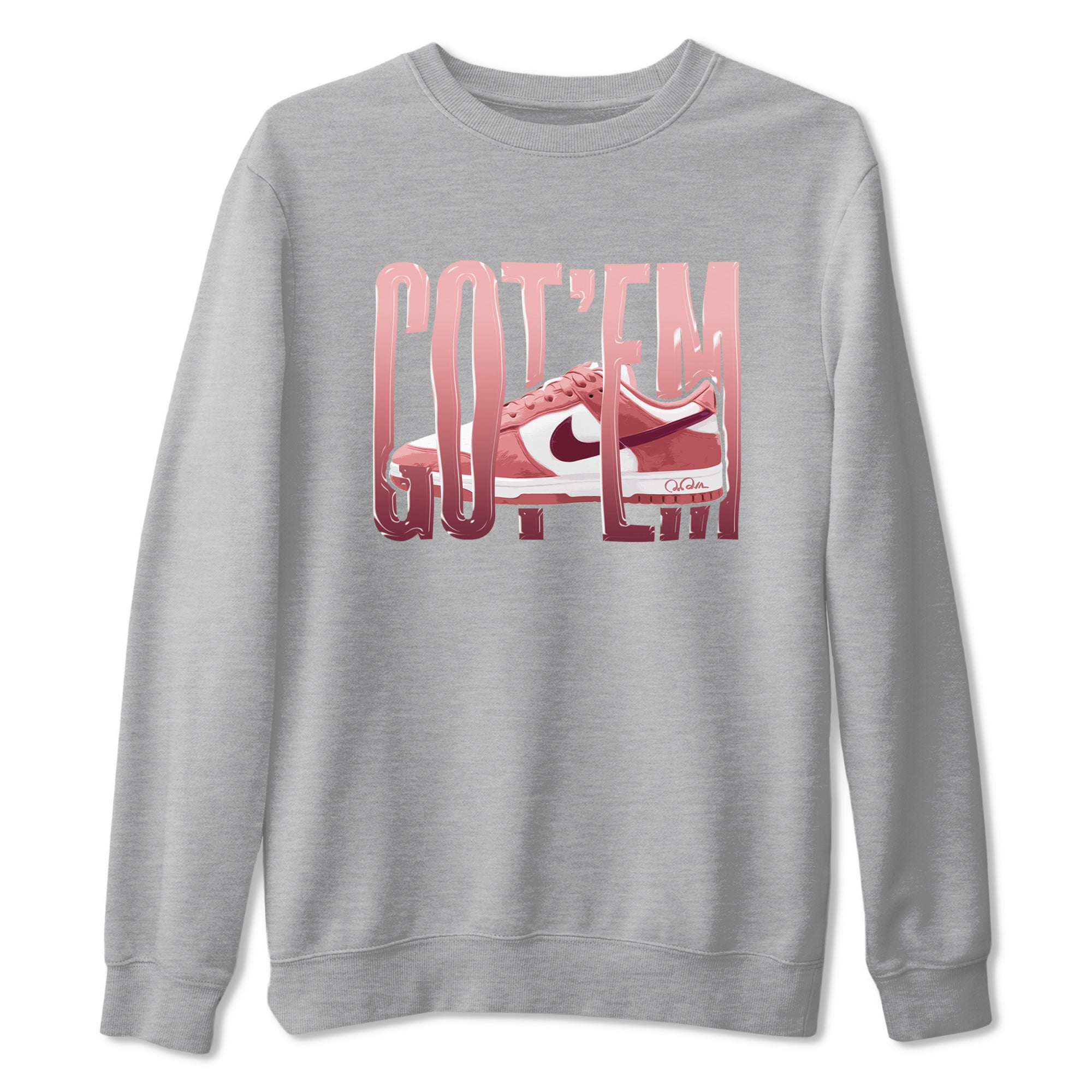 Dunk Valentines Day 2024 shirt to match jordans Wiggling Gotem sneaker tees Dunk Happy Valentines Day 2024 Drip Gear Zone Unisex Heather Grey 2 T-Shirt