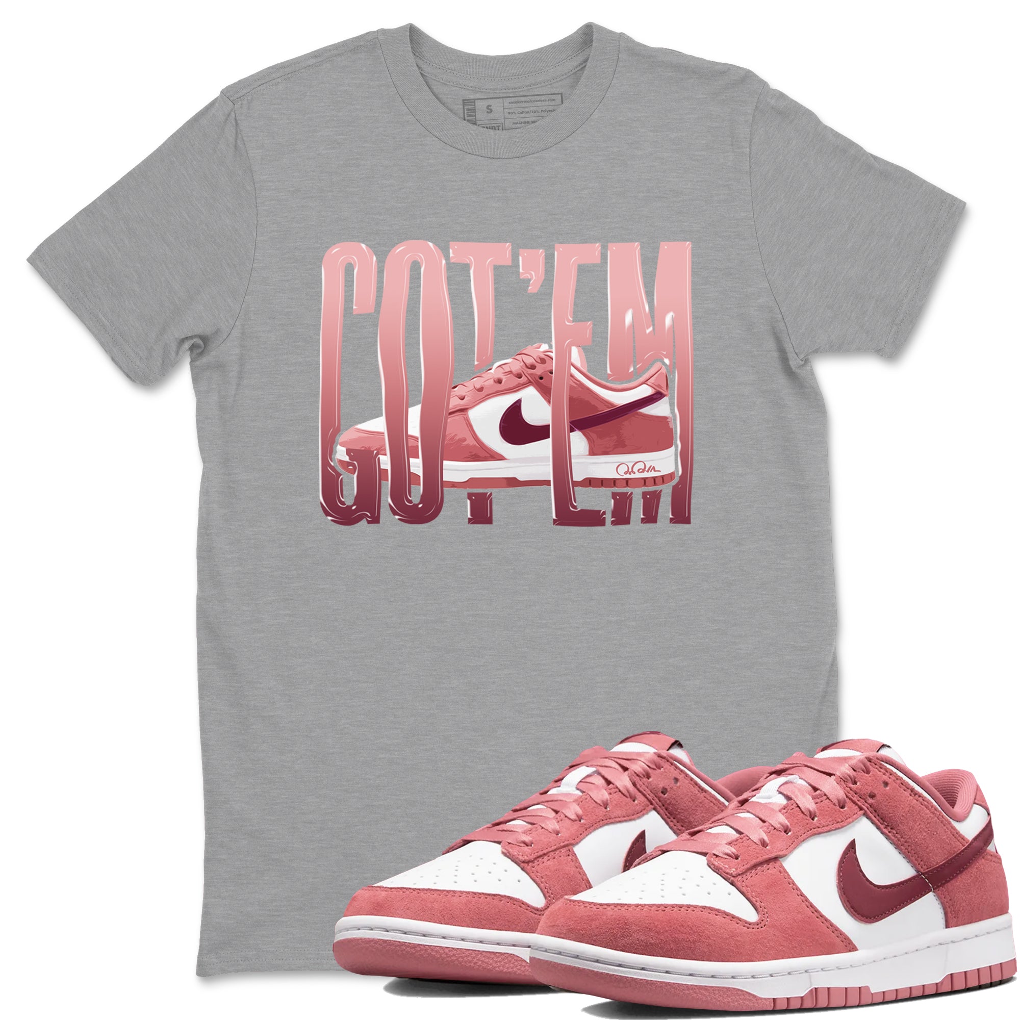 Dunk Valentines Day 2024 shirt to match jordans Wiggling Gotem sneaker tees Dunk Happy Valentines Day 2024 Drip Gear Zone Unisex Heather Grey 1 T-Shirt