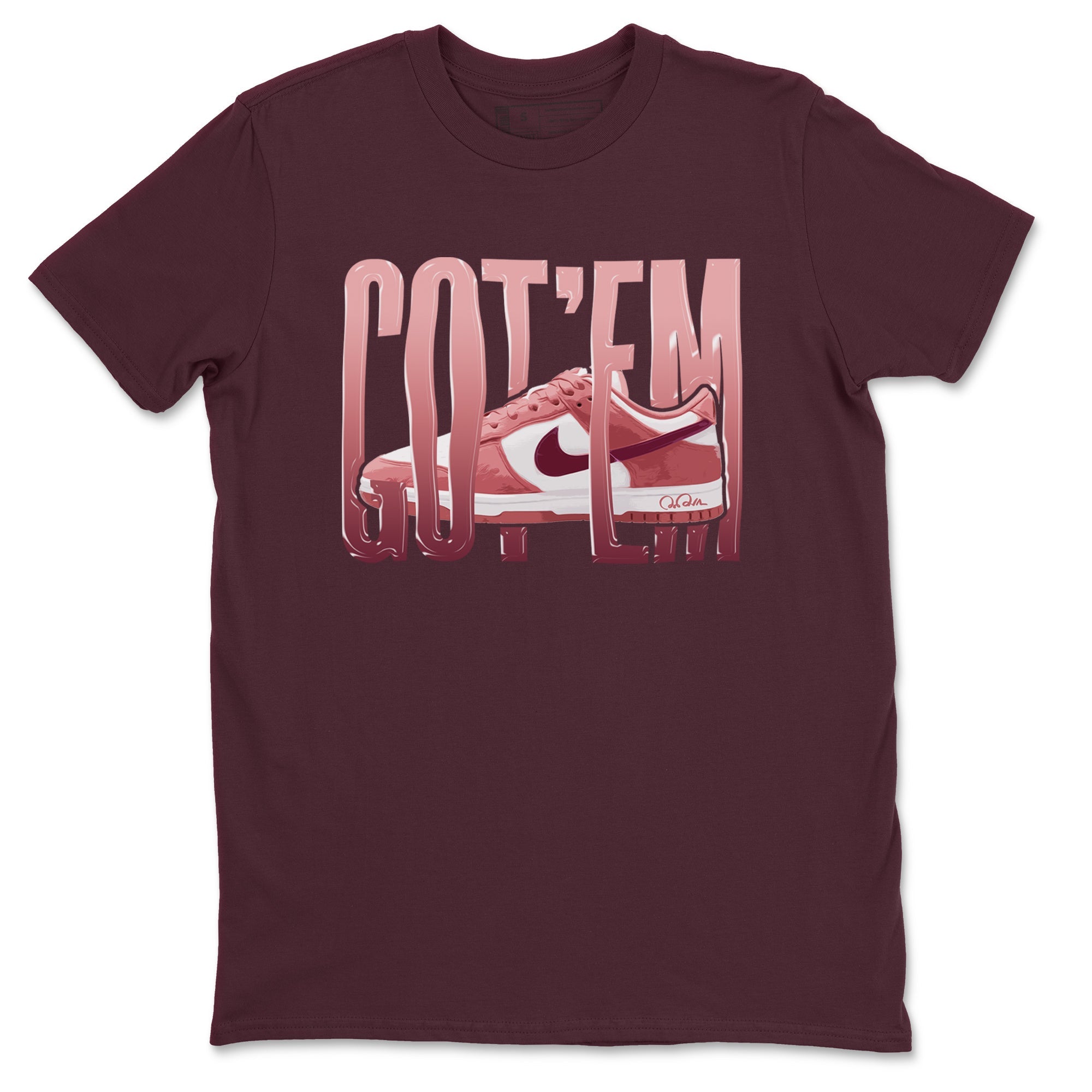Dunk Valentines Day 2024 shirt to match jordans Wiggling Gotem sneaker tees Dunk Happy Valentines Day 2024 Drip Gear Zone Unisex Maroon 2 T-Shirt