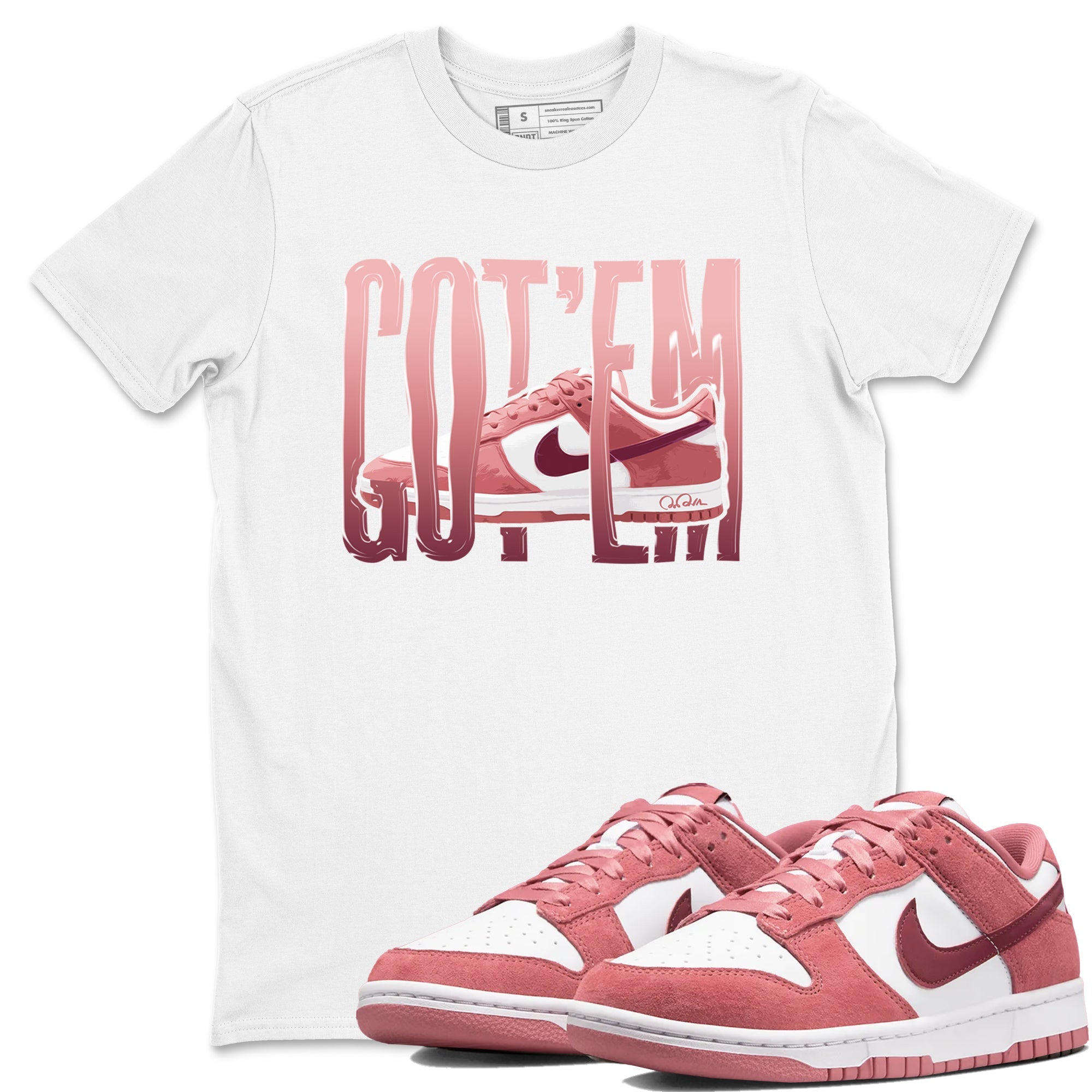 Dunk Valentines Day 2024 shirt to match jordans Wiggling Gotem sneaker tees Dunk Happy Valentines Day 2024 Drip Gear Zone Unisex White 1 T-Shirt