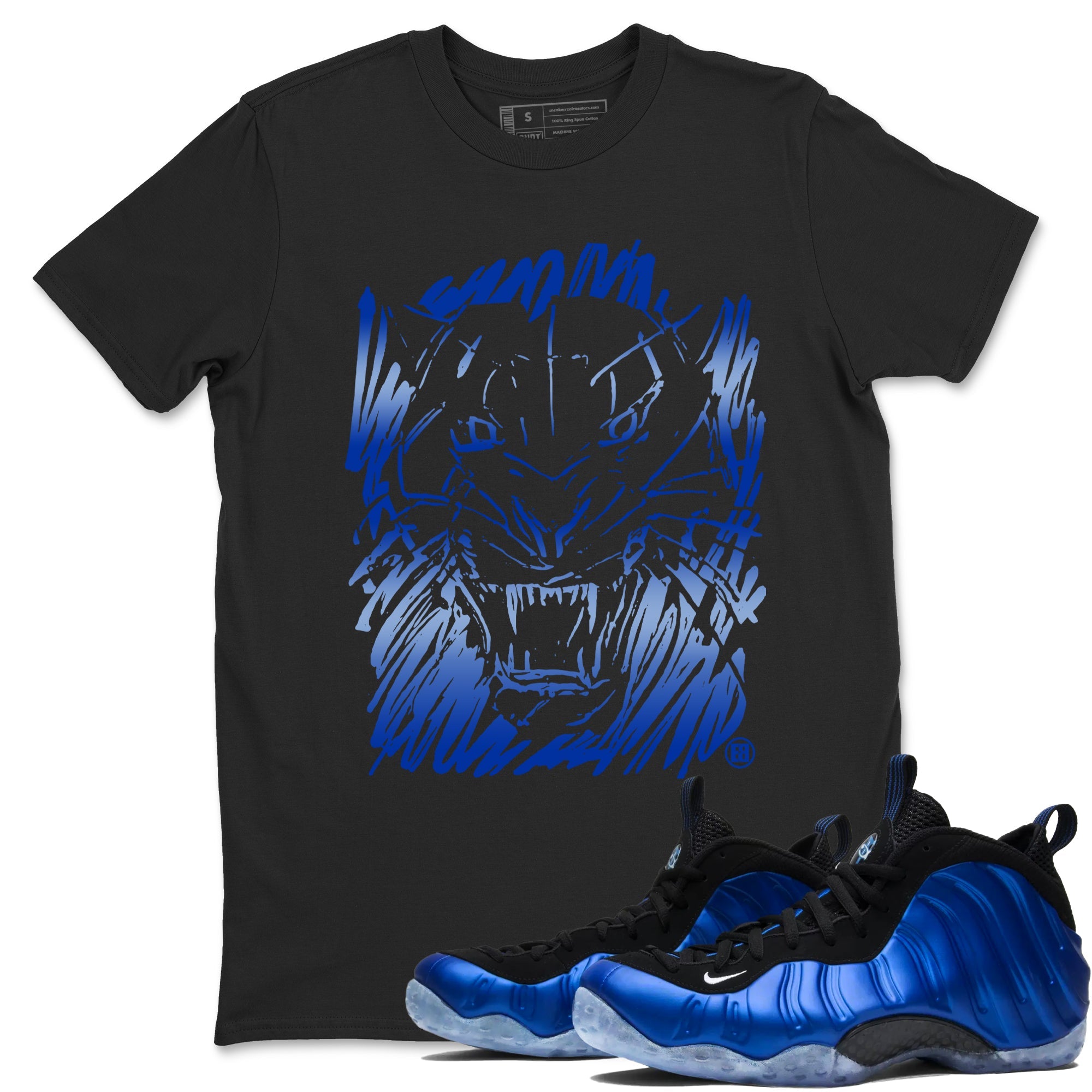 Foams One Royal shirts to match jordans Wild Cat Doodle sneaker match tees Air Foamposite One Royal match shoes to clothes Drip Gear Zone unisex cotton Black 1 shirts
