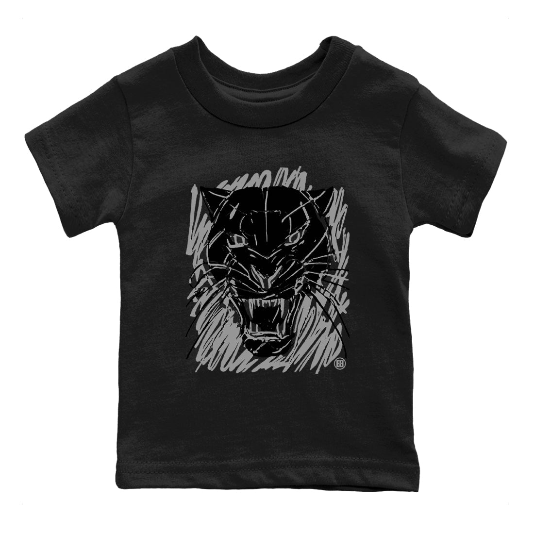 4s Black Cat shirts to match jordans Wild Cat Doodle sneaker match tees Air Jordan 4 Retro Black Cat match shoes to clothes Drip Gear Zone Youth Baby Black 2 tee
