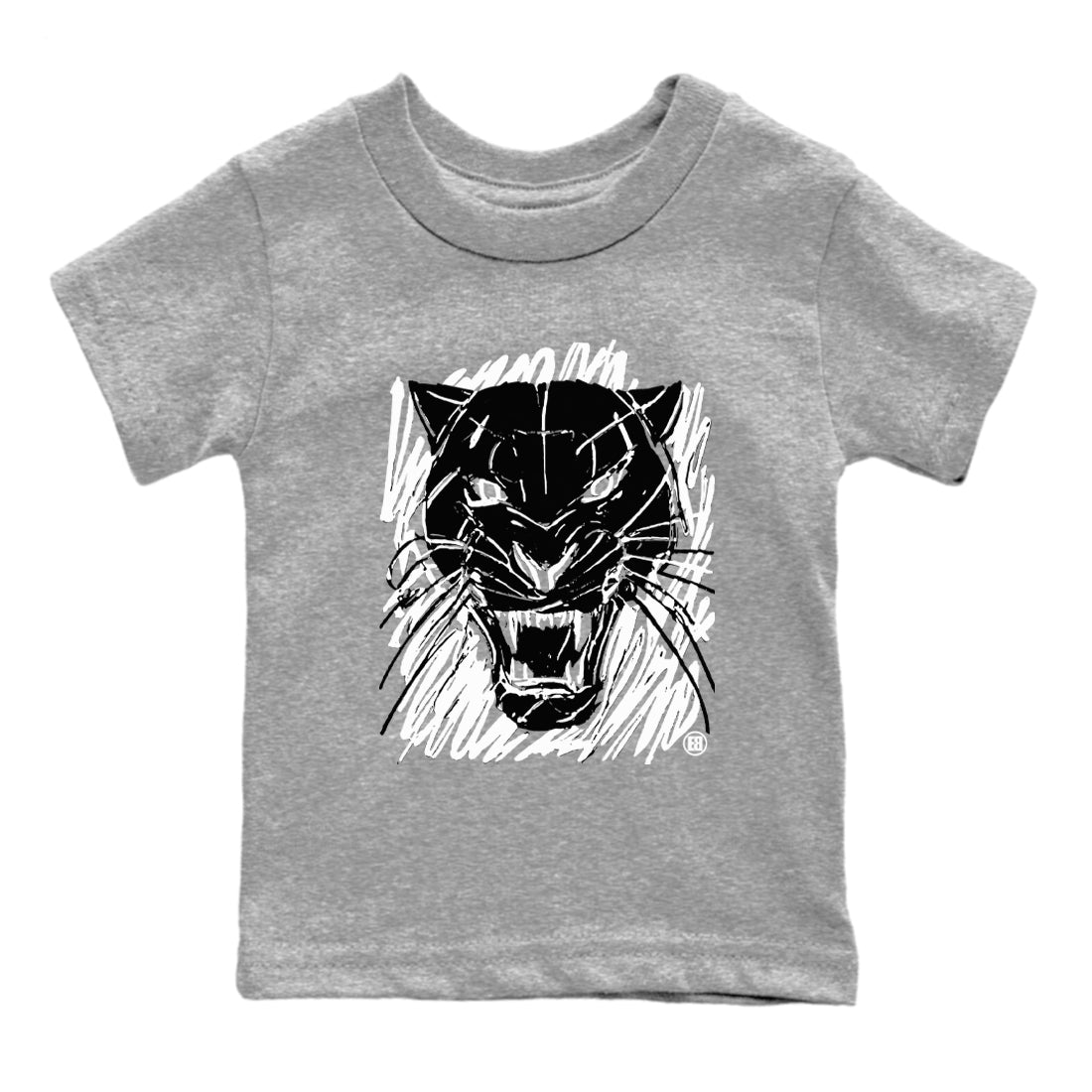 4s Black Cat shirts to match jordans Wild Cat Doodle sneaker match tees Air Jordan 4 Retro Black Cat match shoes to clothes Drip Gear Zone Youth Baby Heather Grey 2 tee