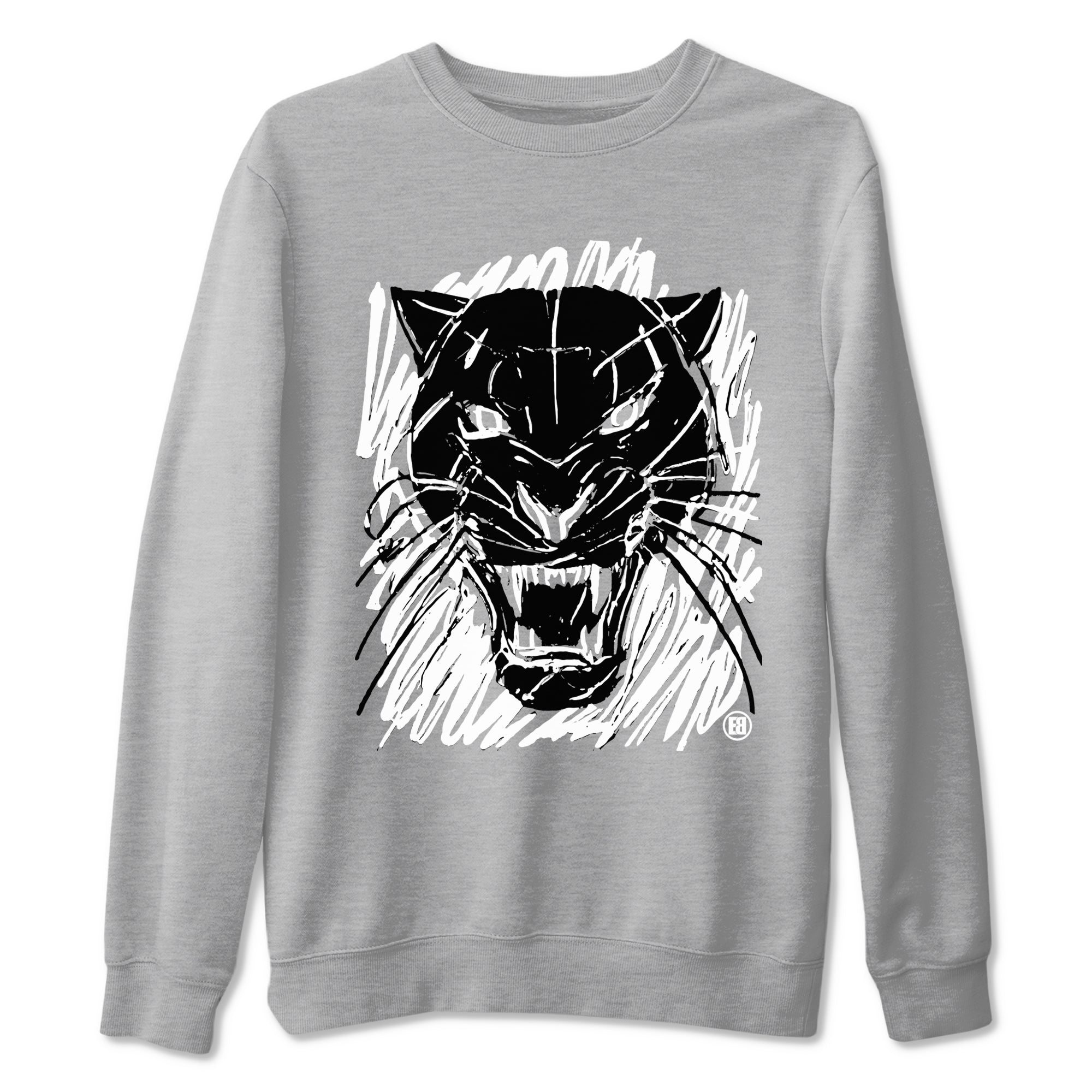 4s Black Cat shirts to match jordans Wild Cat Doodle sneaker match tees Air Jordan 4 Retro Black Cat match shoes to clothes Drip Gear Zone unisex cotton Heather Grey 2 shirts
