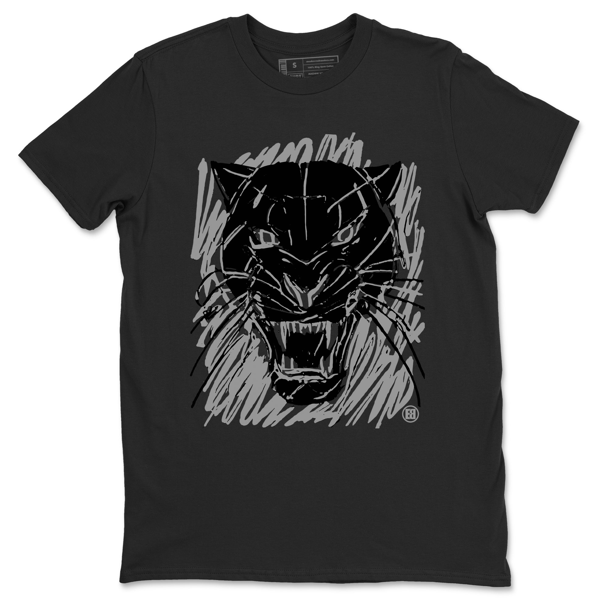 4s Black Cat shirts to match jordans Wild Cat Doodle sneaker match tees Air Jordan 4 Retro Black Cat match shoes to clothes Drip Gear Zone unisex cotton Black 2 shirts