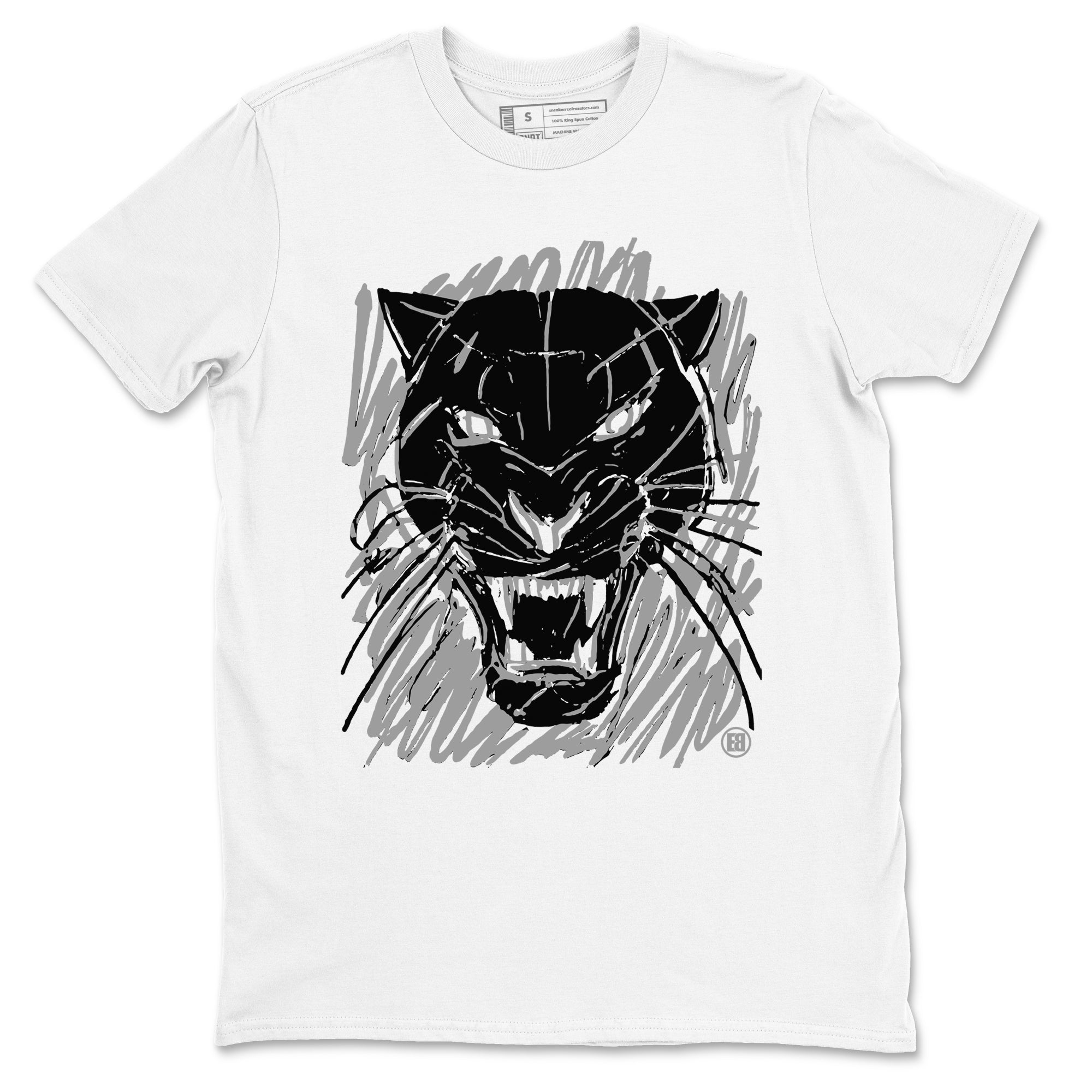 4s Black Cat shirts to match jordans Wild Cat Doodle sneaker match tees Air Jordan 4 Retro Black Cat match shoes to clothes Drip Gear Zone unisex cotton White 2 shirts