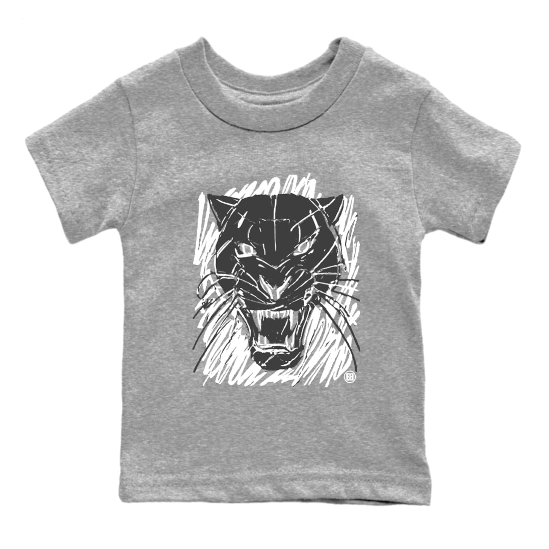 4s Wet Cement shirts to match jordans Wild Cat Doodle sneaker match tees Air Jordan 4 Retro Wet Cement match shoes to clothes Drip Gear Zone Youth Baby Heather Grey 2 tee