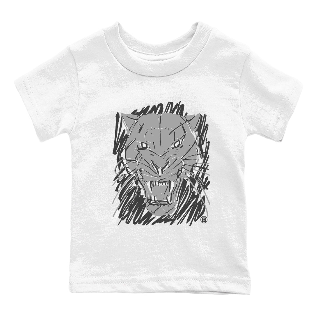 4s Wet Cement shirts to match jordans Wild Cat Doodle sneaker match tees Air Jordan 4 Retro Wet Cement match shoes to clothes Drip Gear Zone Youth Baby White 2 tee