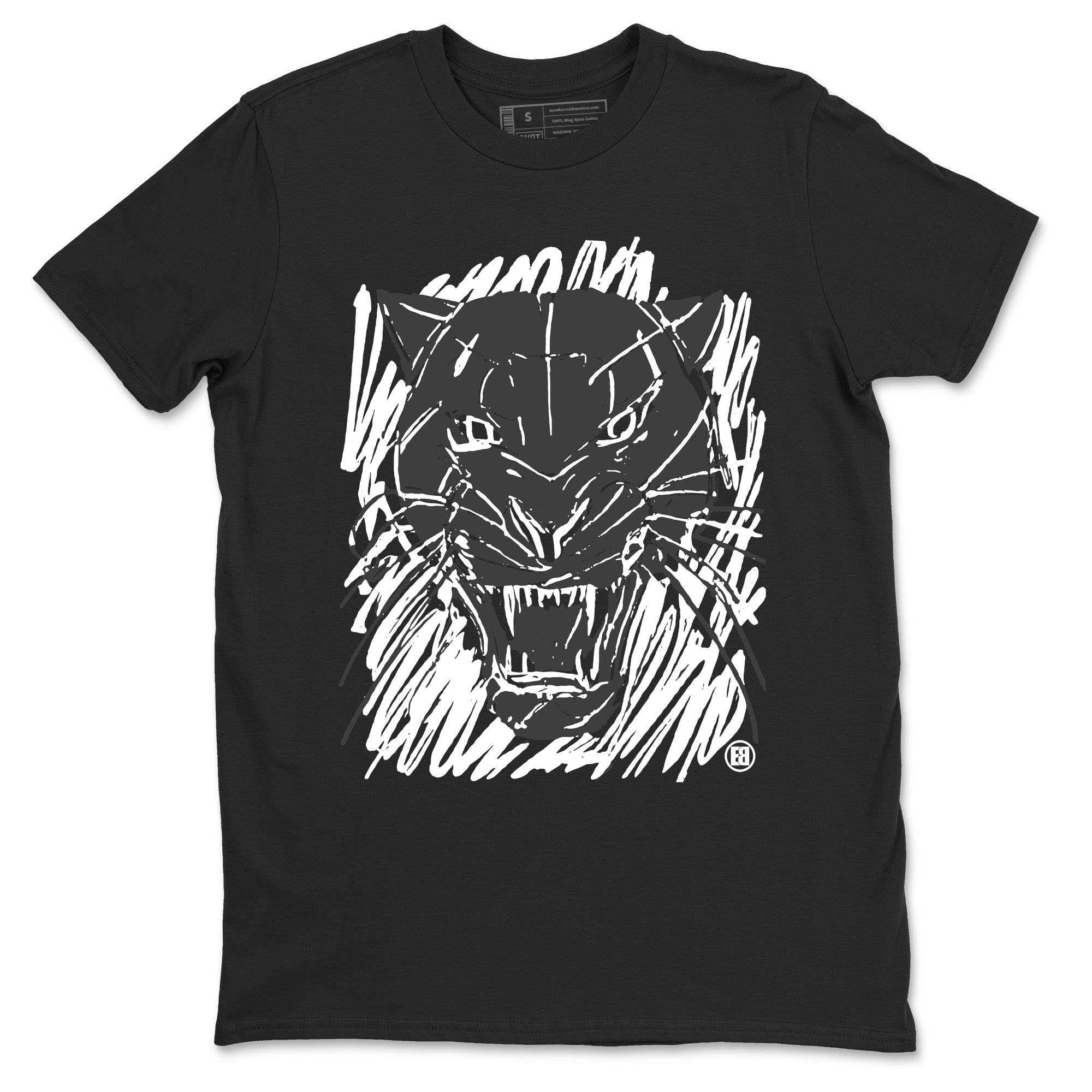 4s Wet Cement shirts to match jordans Wild Cat Doodle sneaker match tees Air Jordan 4 Retro Wet Cement match shoes to clothes Drip Gear Zone unisex cotton Black 2 shirts
