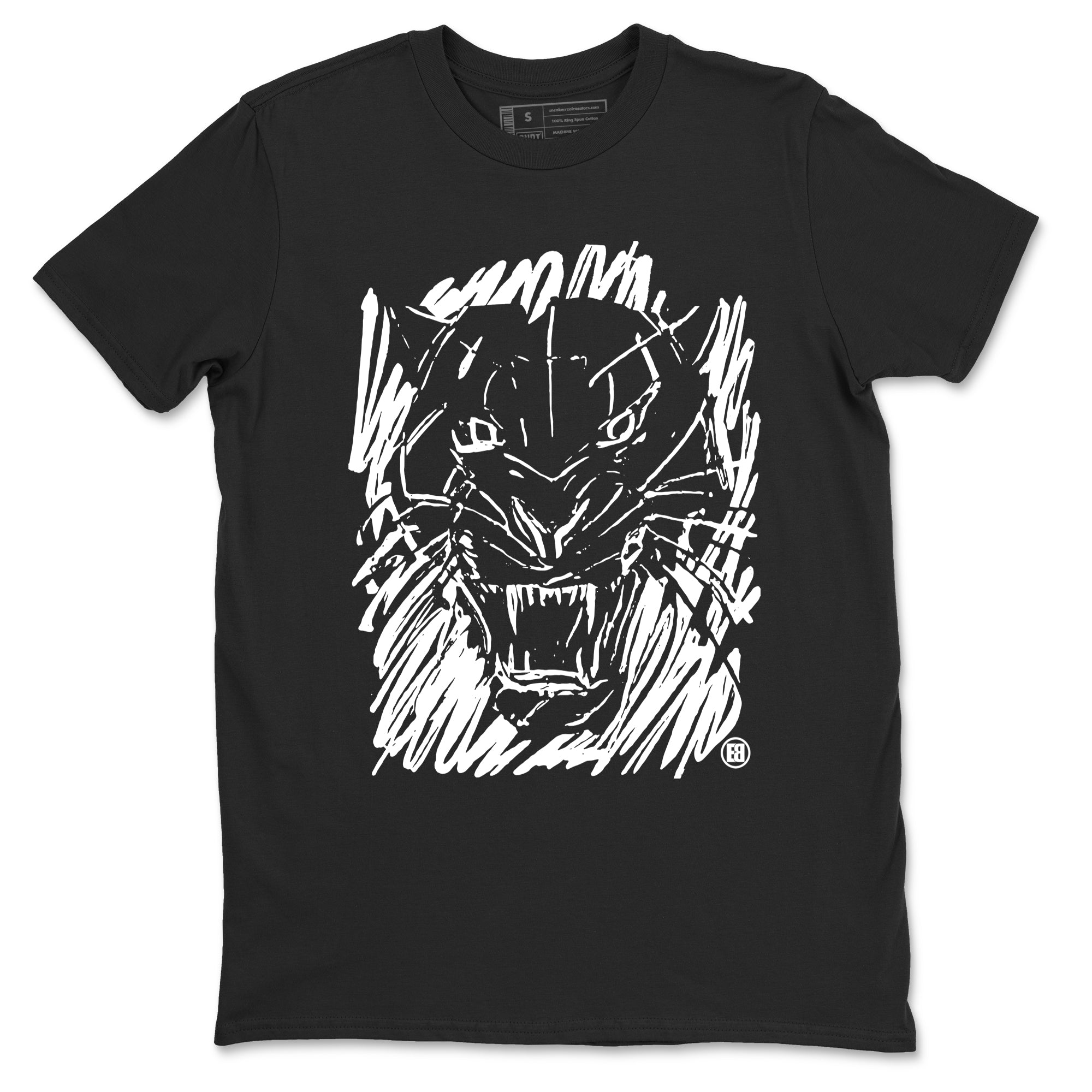 4s White Thunder shirts to match jordans Wild Cat Doodle sneaker match tees Air Jordan 4 Retro White Thunder match shoes to clothes Drip Gear Zone unisex cotton Black 2 shirts