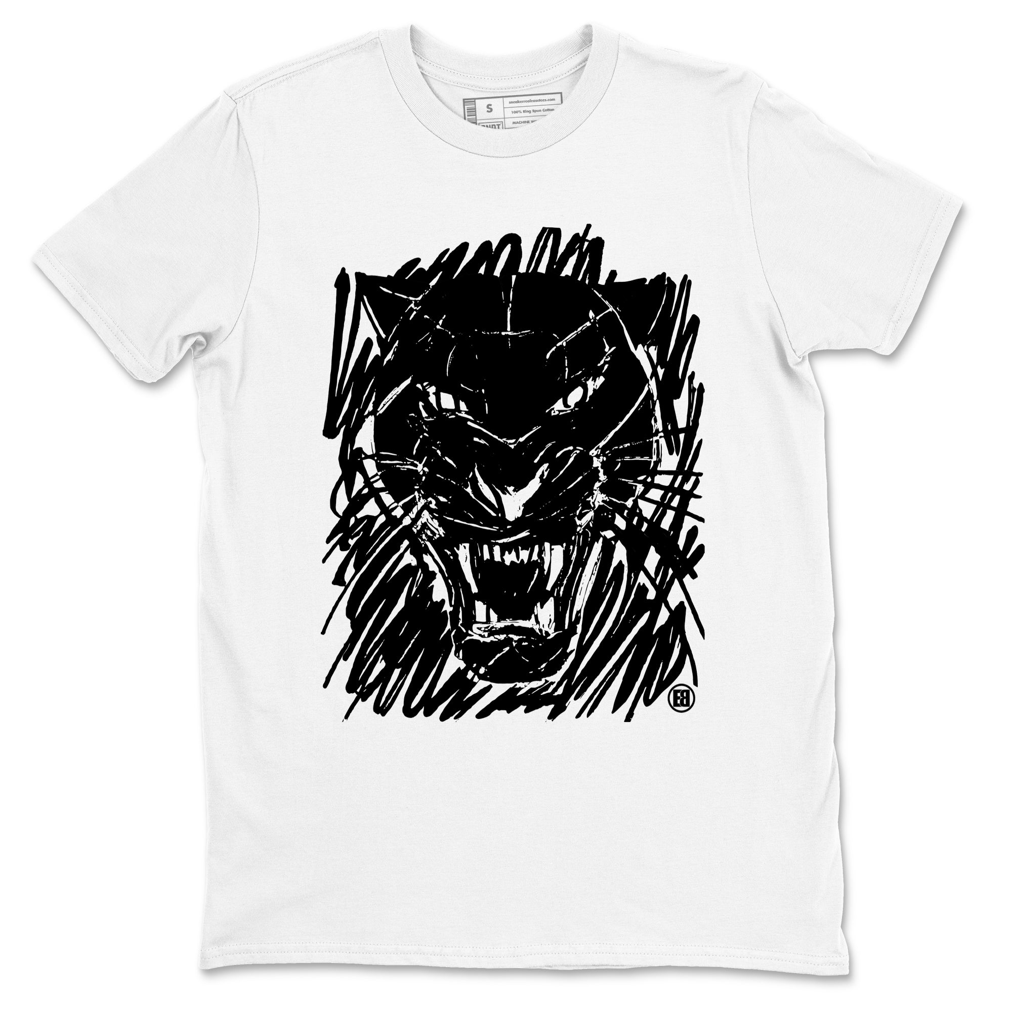 4s White Thunder shirts to match jordans Wild Cat Doodle sneaker match tees Air Jordan 4 Retro White Thunder match shoes to clothes Drip Gear Zone unisex cotton White 2 shirts