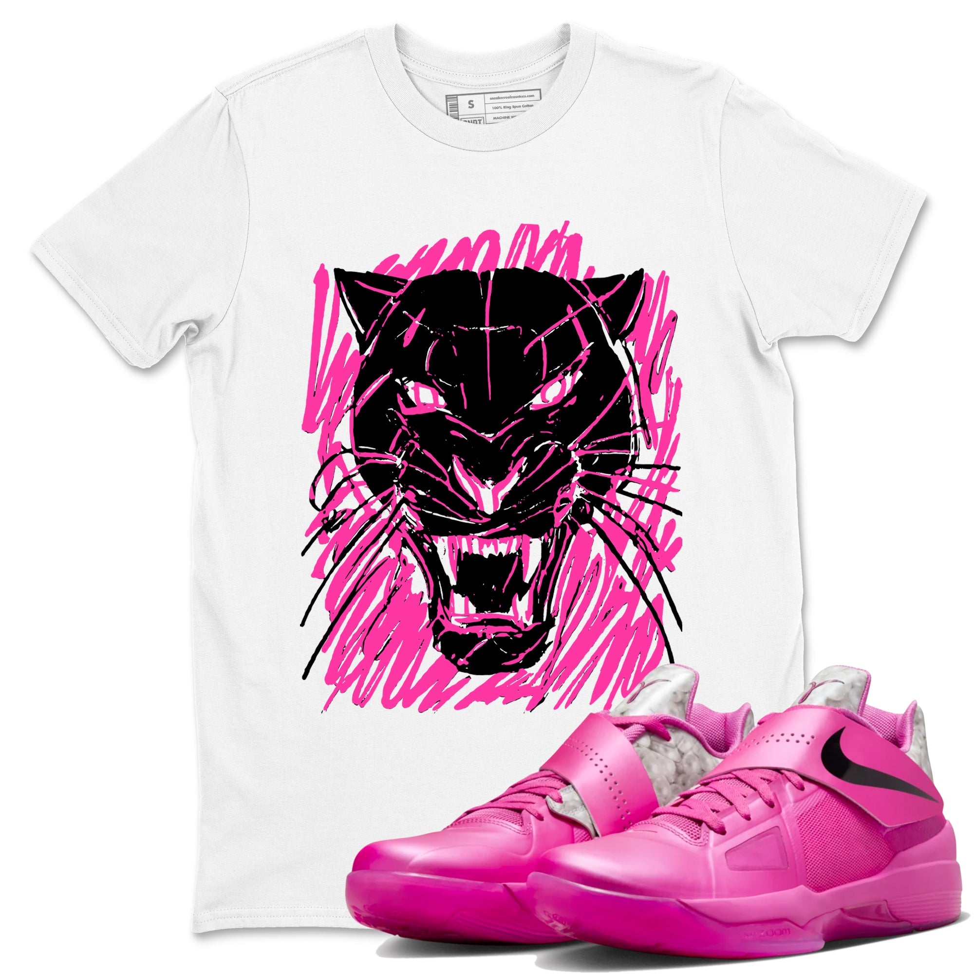 Nike KD 4 Retro Aunt Pearl shirts to match jordans Wild Cat Doodle sneaker match tees Nike KD 4 Aunt Pearl match shoes to clothes Drip Gear Zone unisex cotton White 1 shirts