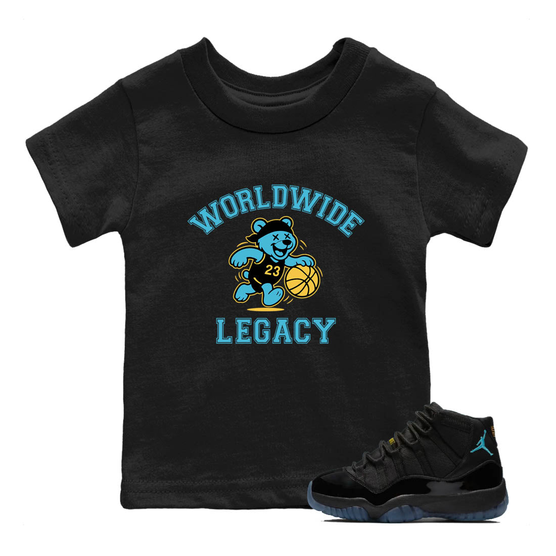 Sneaker Threads  Sneaker Tees To Match Air Jordan 11 Retro Gamma  Worldwide Legacy Youth Graphic Tee Black 1. Perfect for Jordan releases 2025 colorways.